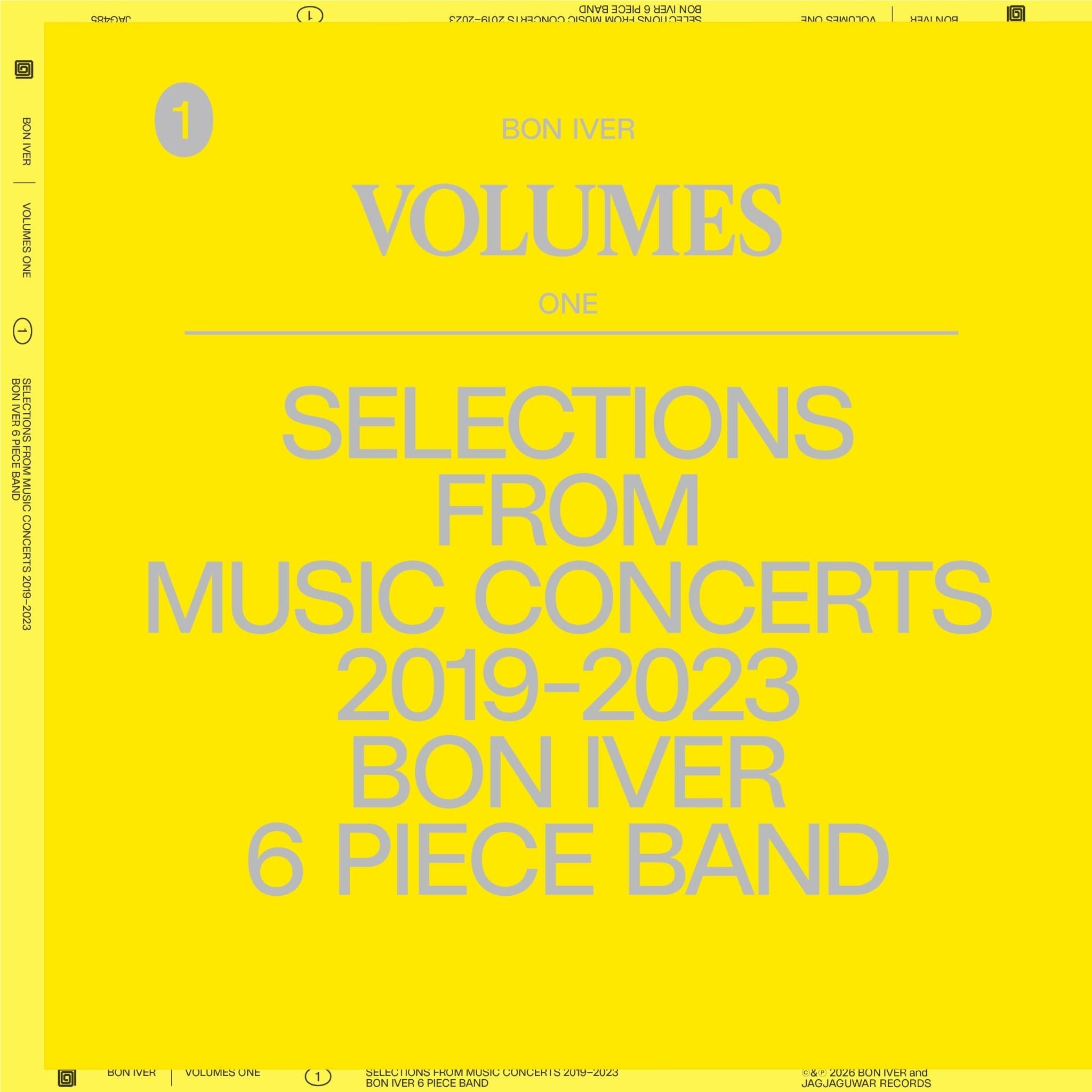 VOLUMES: ONE SELECTIONS FROM MUSIC CONCERTS 2019-2023 BON IVER 6 PIECE BAND, By: Bon Iver