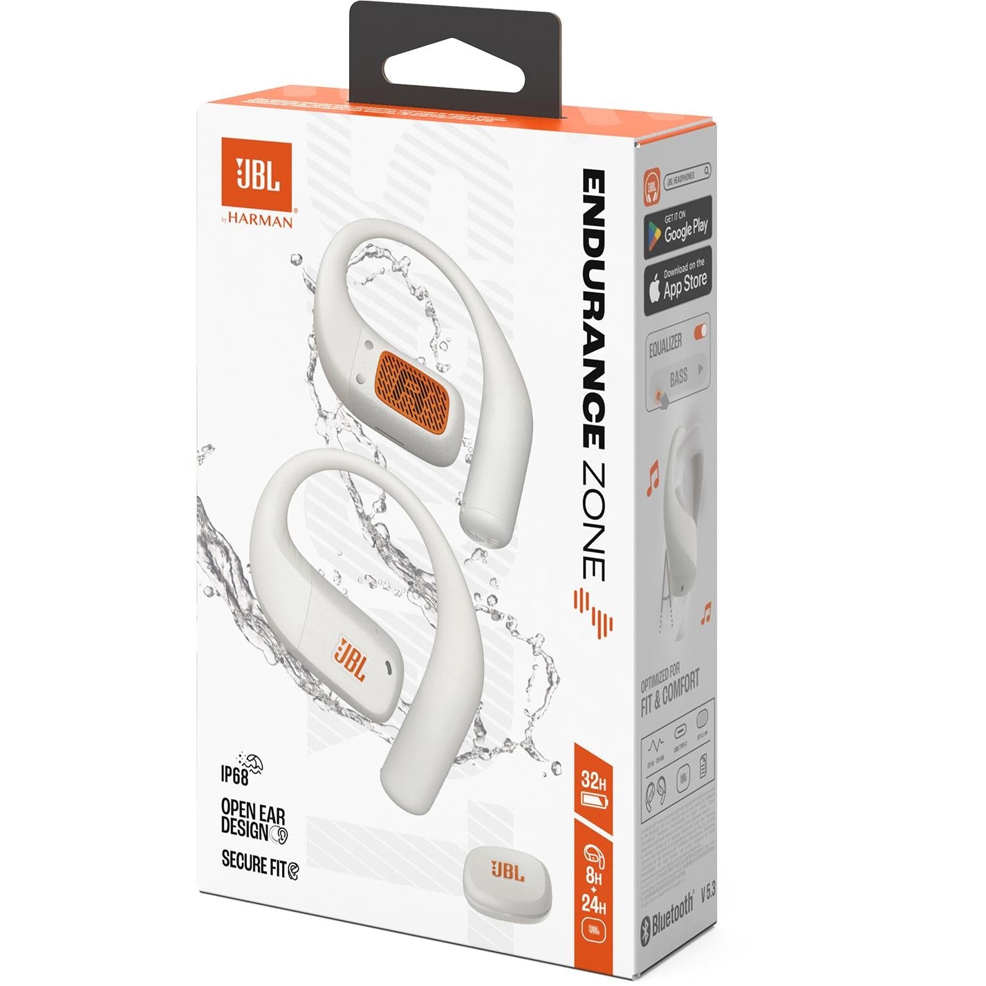 JBL Endurance Zone True Wireless Open-Ear Sports Headphones (White)