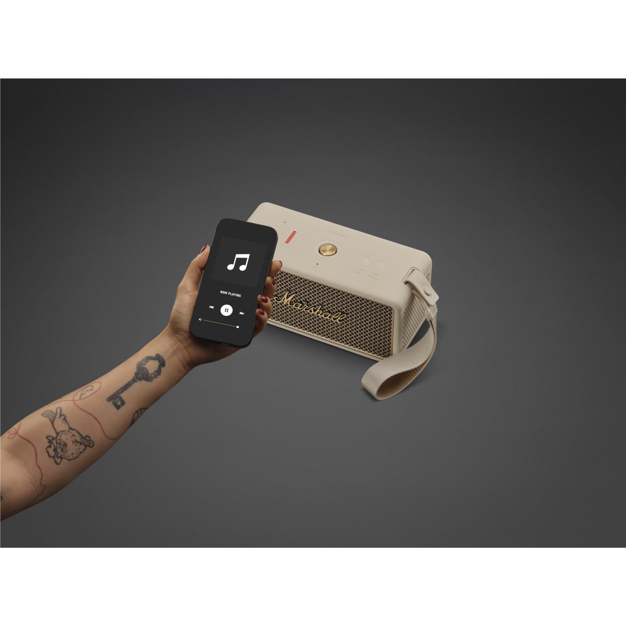Marshall Middleton II portable Bluetooth speaker in cream, image 5 - Portable Speakers at Tech Supply Shed NZ