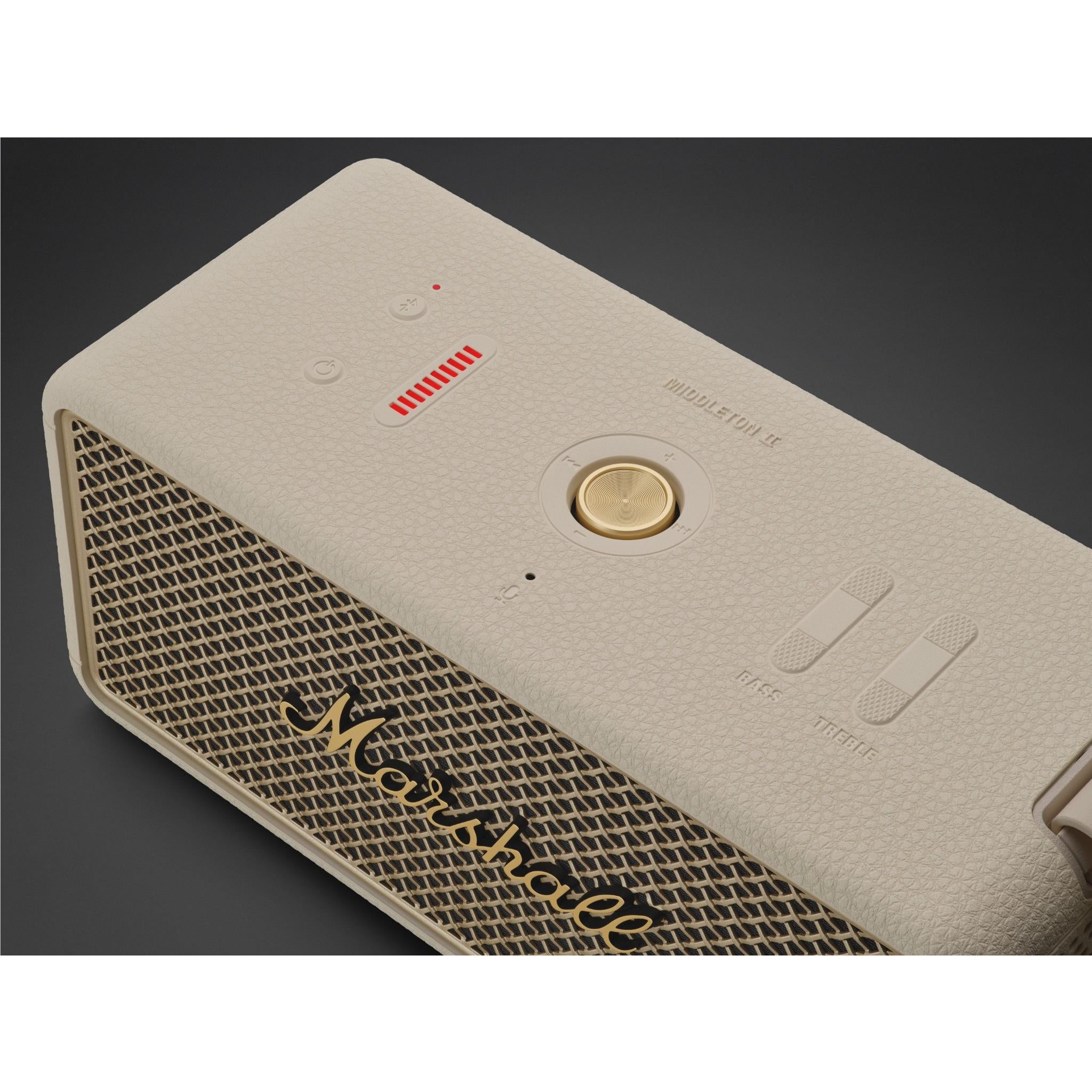 Marshall Middleton II portable Bluetooth speaker in cream, image 10 - Portable Speakers at Tech Supply Shed NZ