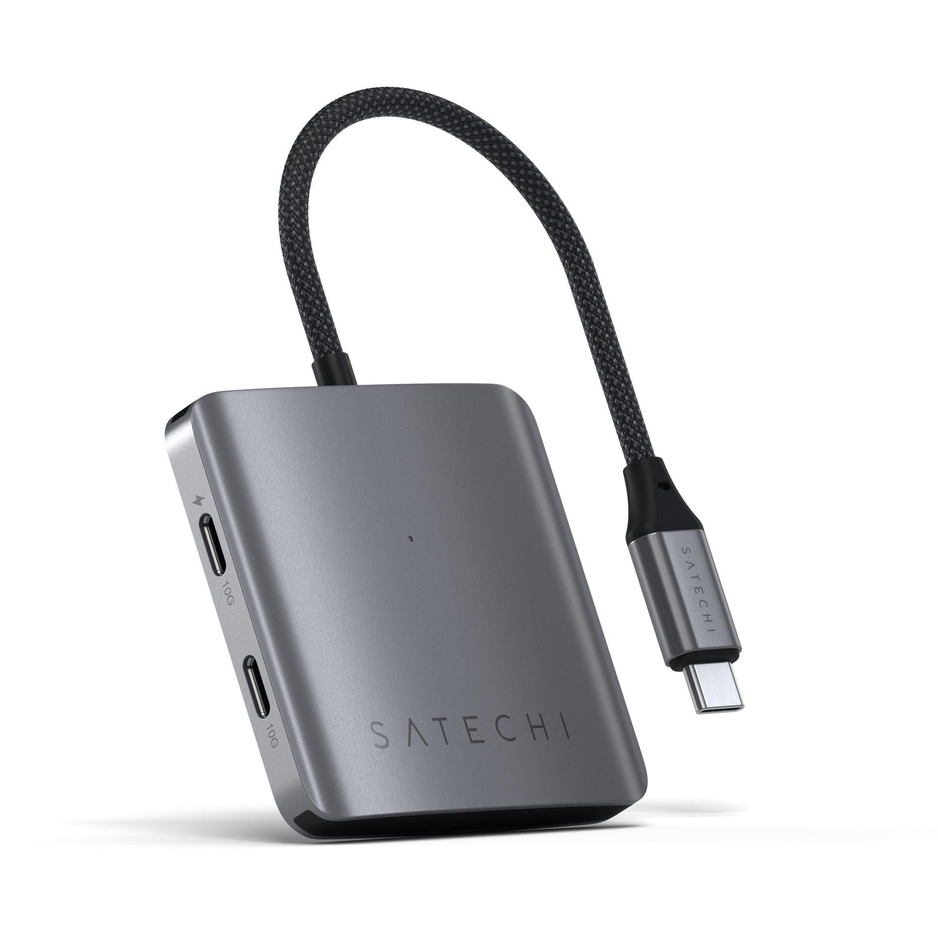 Satechi 4-Port USB-C hub with 100W PD in Space Grey - USB Hubs & USB-C Hubs at Tech Supply Shed NZ