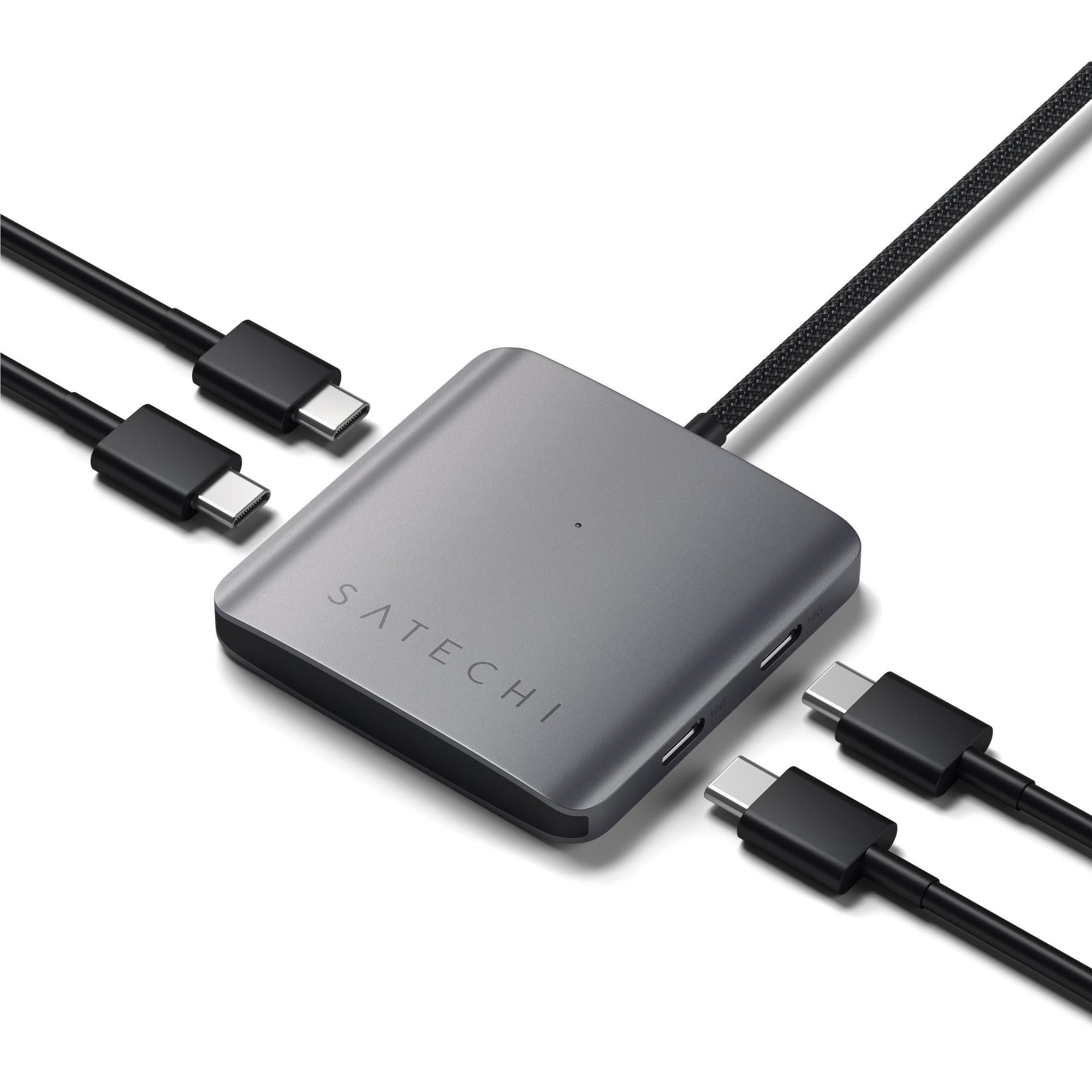 Satechi 4-Port USB-C hub with 100W PD in Space Grey, image 2 - USB Hubs & USB-C Hubs at Tech Supply Shed NZ