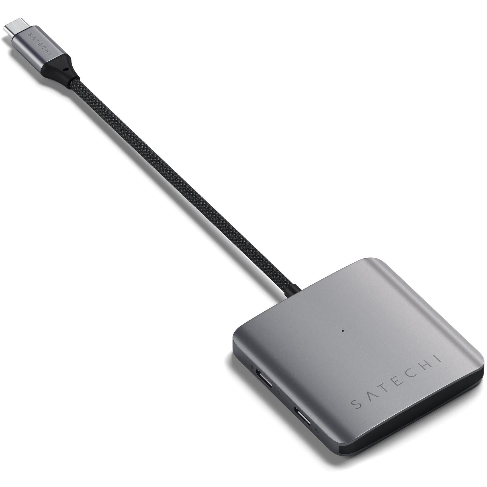 Satechi 4-Port USB-C hub with 100W PD in Space Grey, image 4 - USB Hubs & USB-C Hubs at Tech Supply Shed NZ