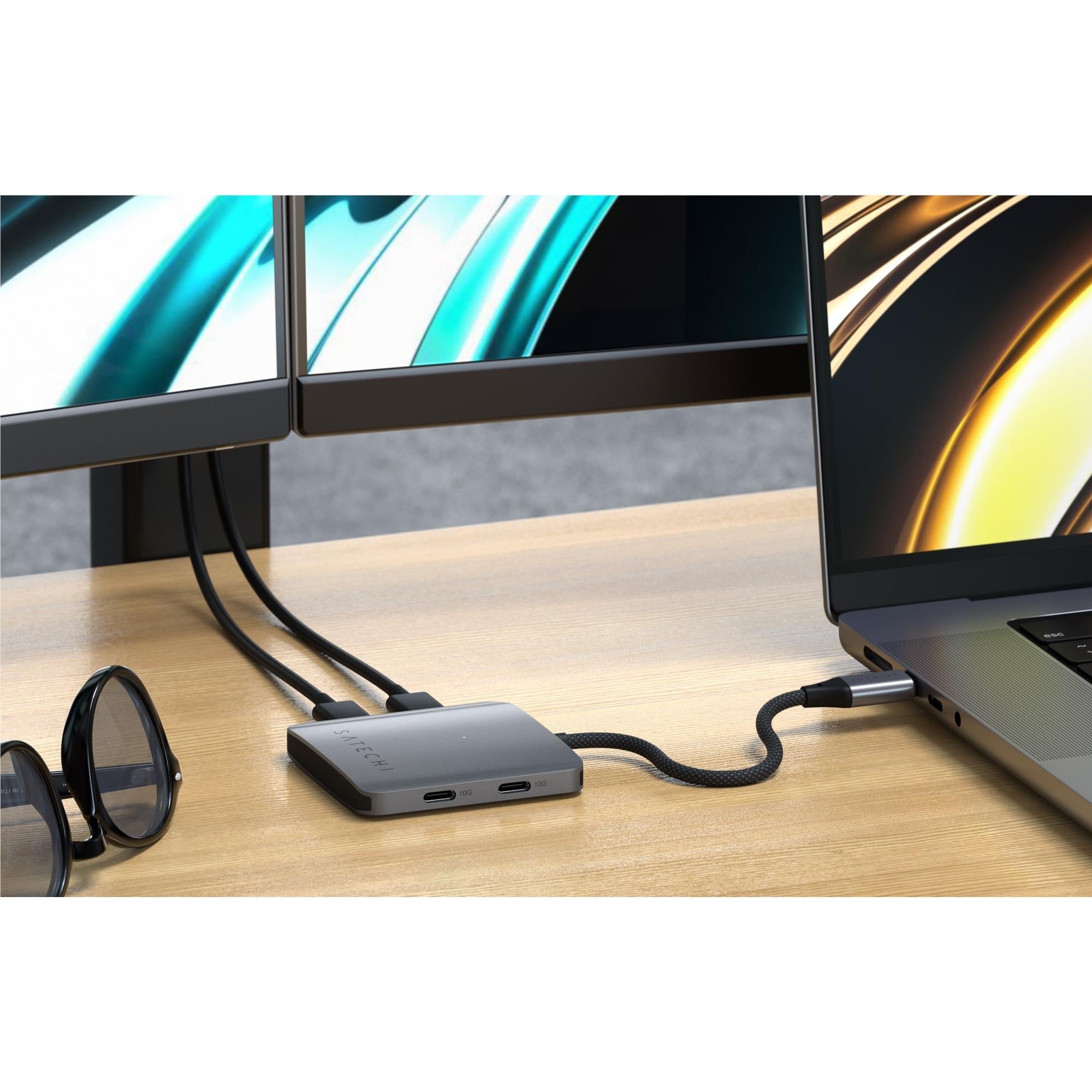 Satechi 4-Port USB-C hub with 100W PD in Space Grey, image 7 - USB Hubs & USB-C Hubs at Tech Supply Shed NZ