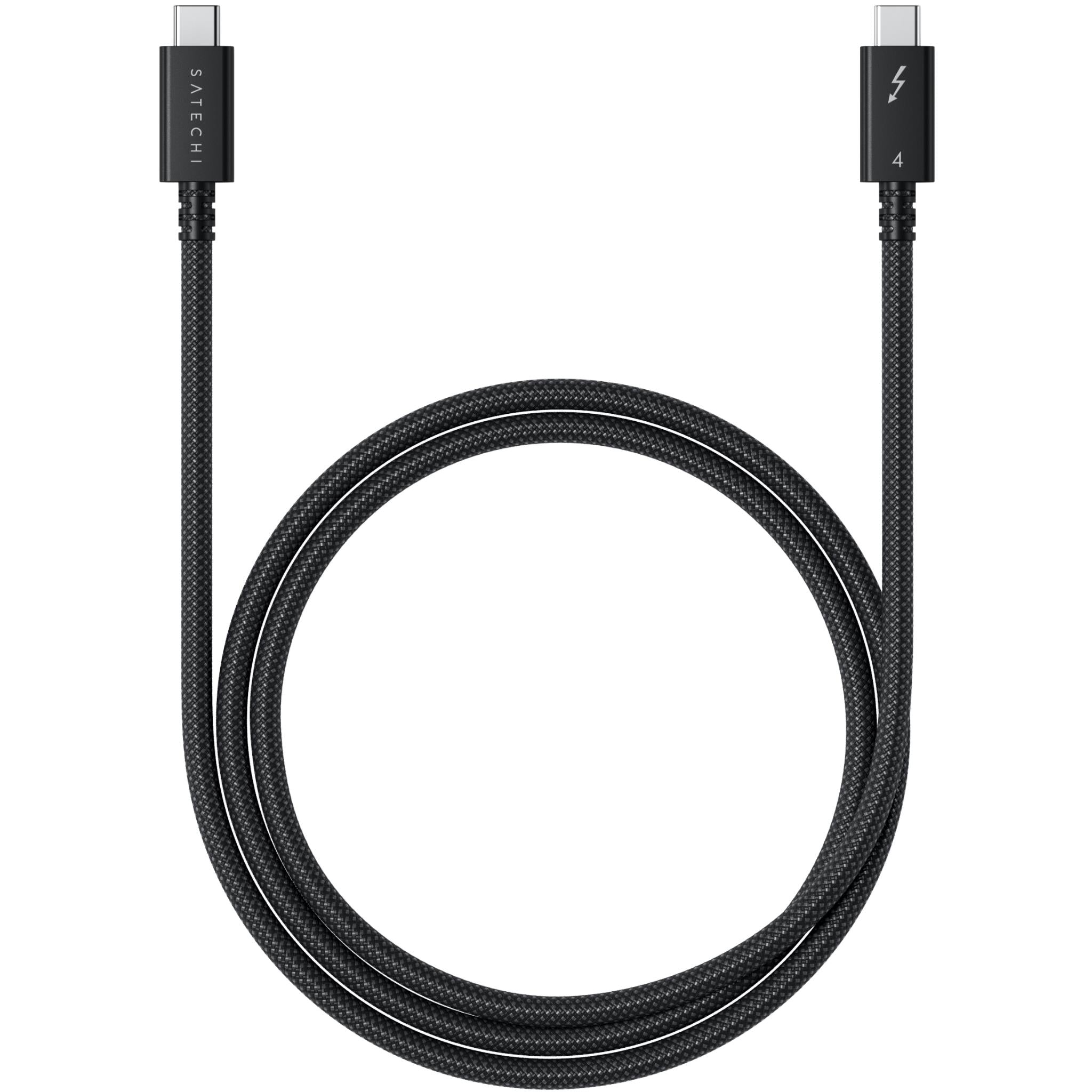 Satechi Thunderbolt 4 USB-C braided cable, 1m, black - USB Cables & Adapters at Tech Supply Shed NZ