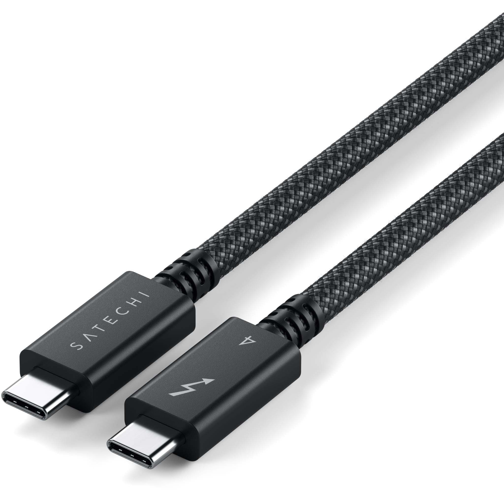 Satechi Thunderbolt 4 USB-C braided cable, 1m, black, image 2 - USB Cables & Adapters at Tech Supply Shed NZ
