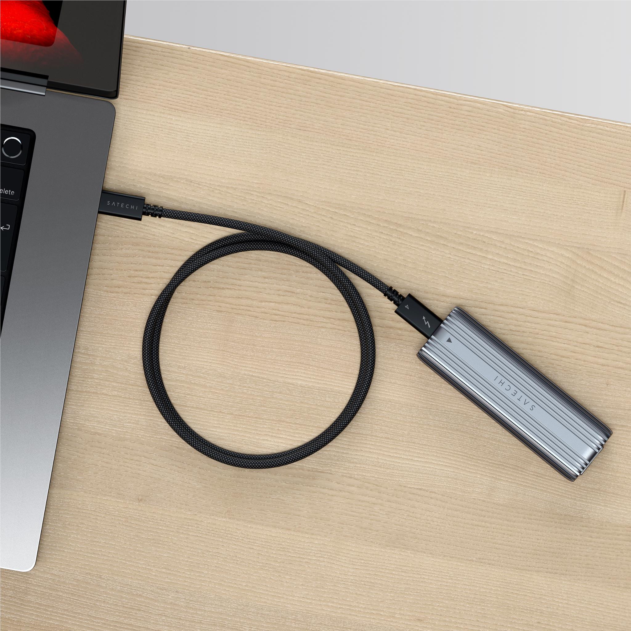 Satechi Thunderbolt 4 USB-C braided cable, 1m, black, image 5 - USB Cables & Adapters at Tech Supply Shed NZ