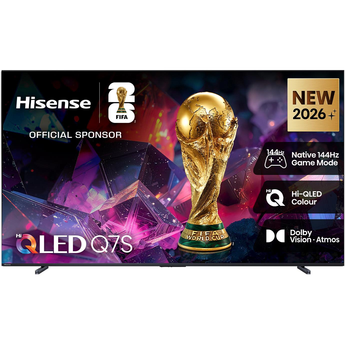 Hisense 100-inch QLED smart TV with flat screen and dual feet stand