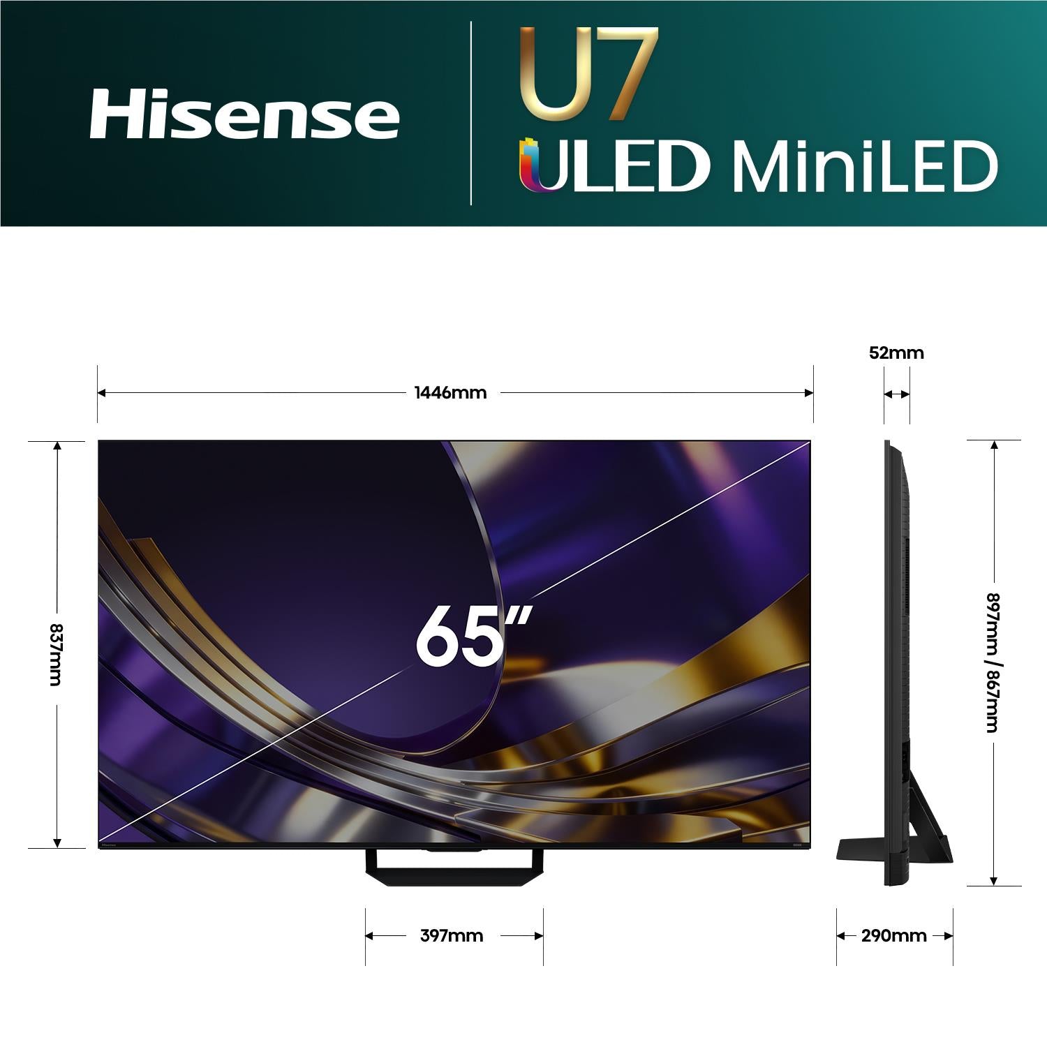 Hisense 65" U7SNZ Mini LED ULED 165Hz 4K Smart AI TV [2026]