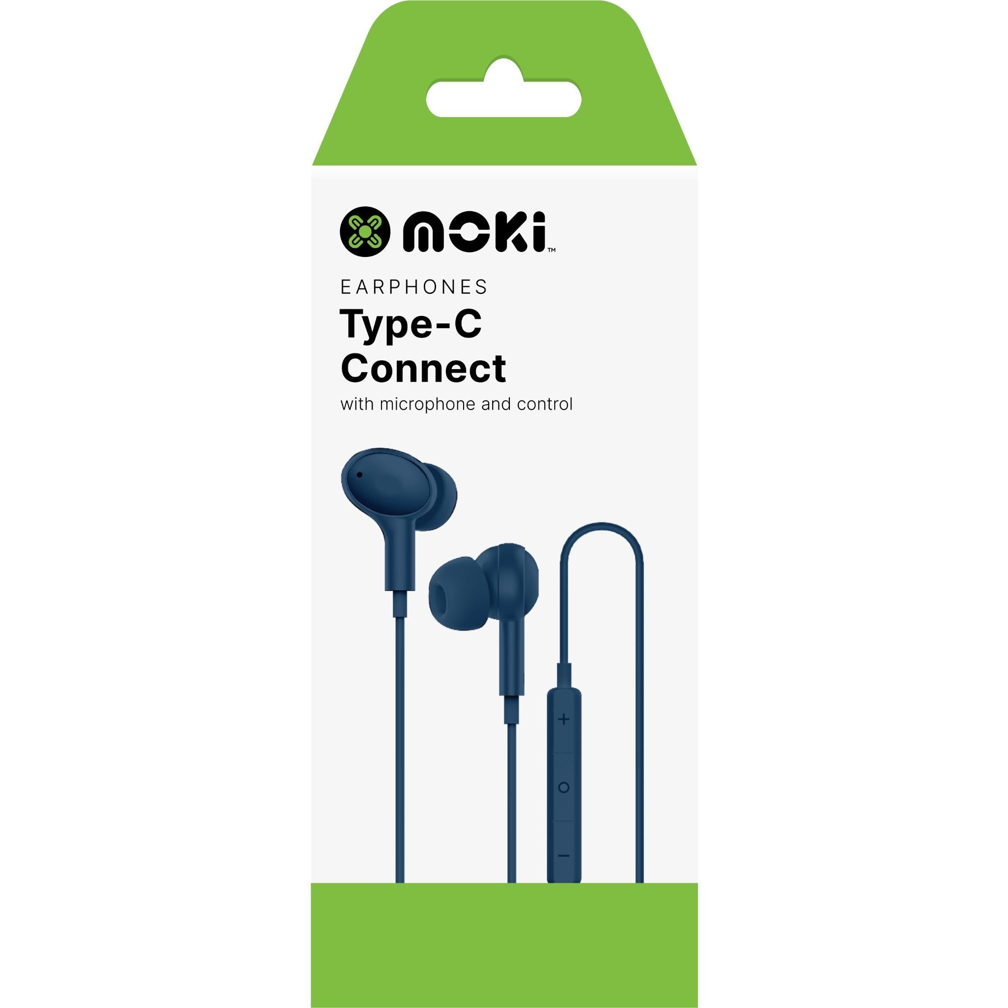 Moki USB-C Connect Earphones (Navy)
