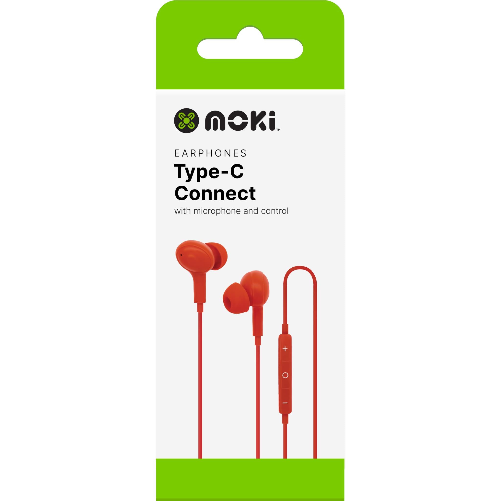 Moki USB-C Connect Earphones (Red)