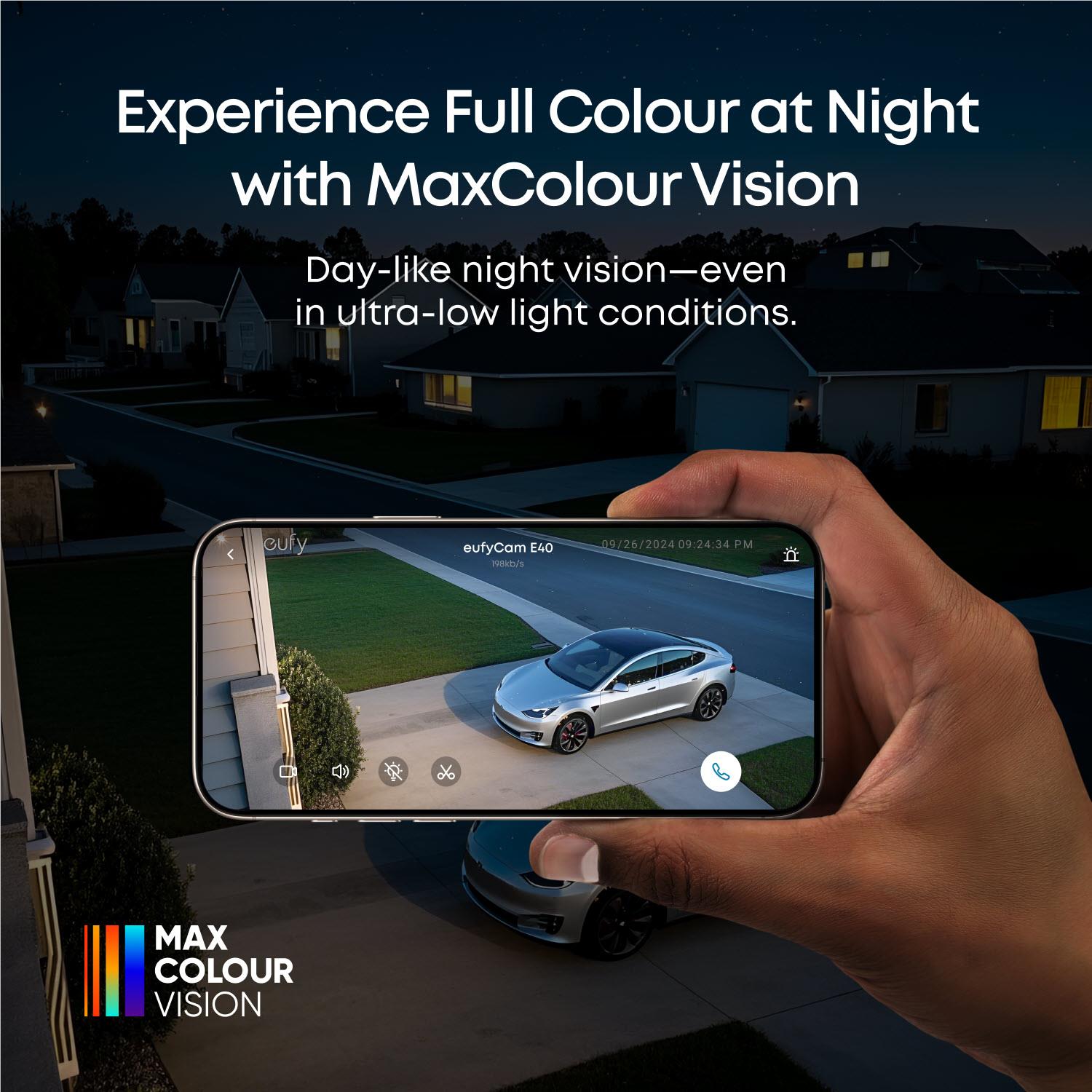 Security camera kit app on smartphone showing live video from outdoor cameras