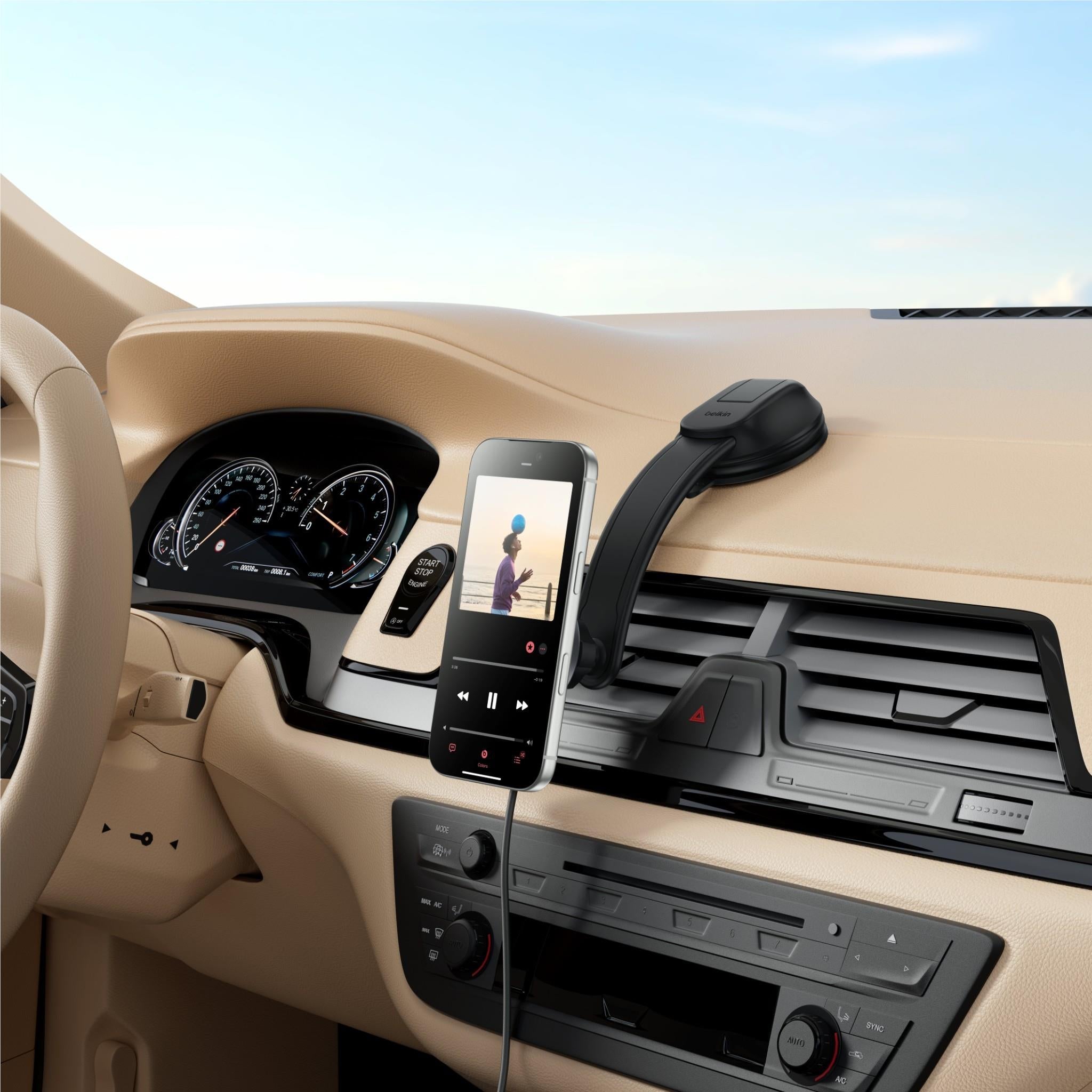 Belkin Qi2 15W Wireless In-Car Dash Mount Charger
