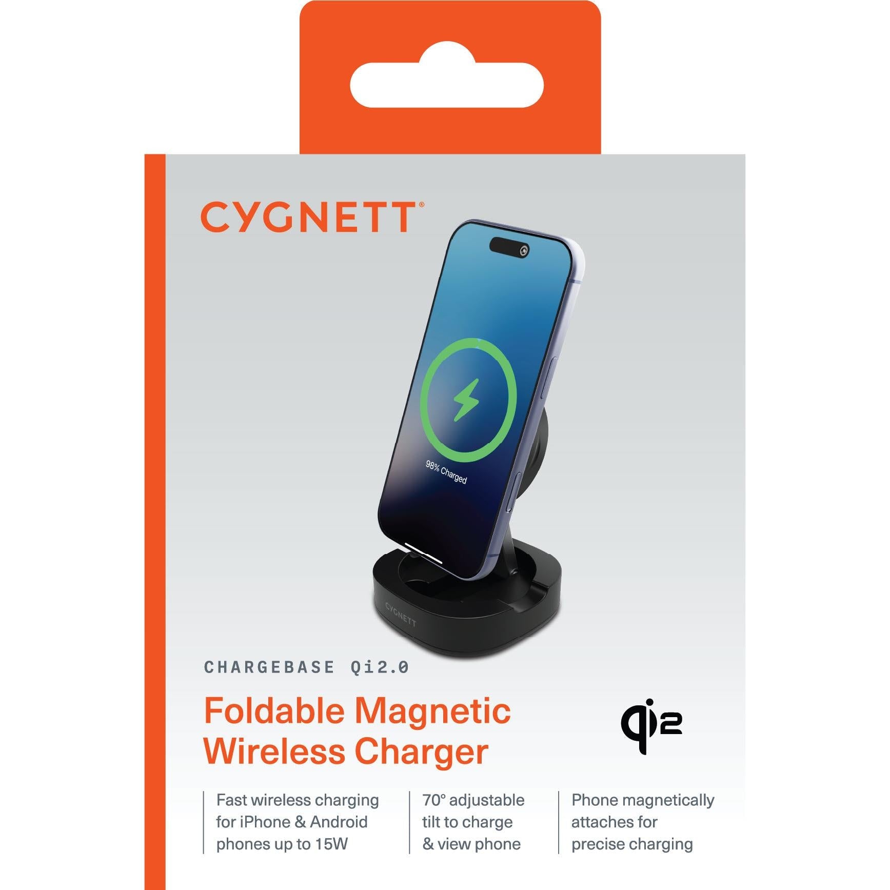 Cygnett ChargeBase Qi2.0 Single Wireless Charger (Black)