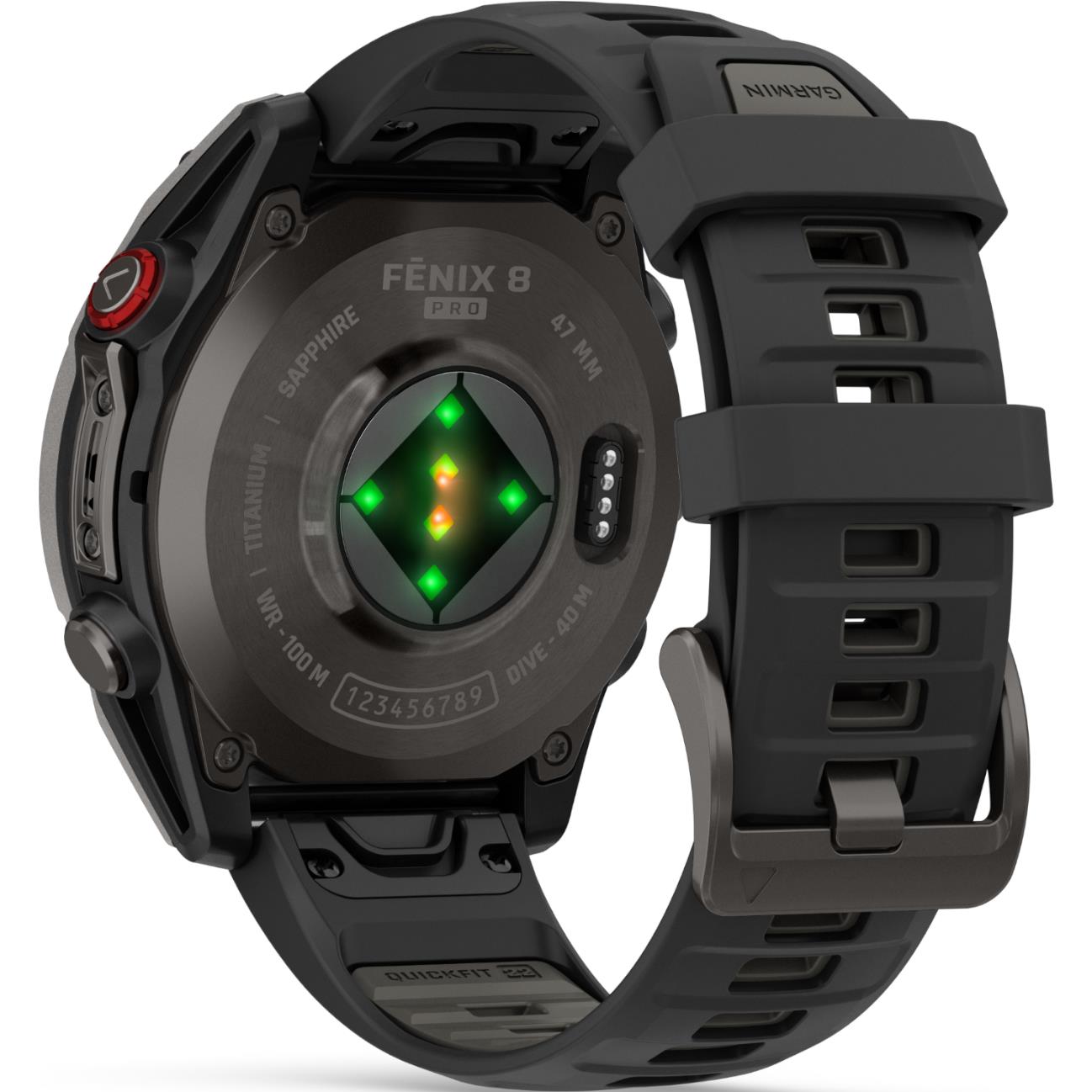 Garmin fenix 8 Pro 47mm AMOLED Sapphire Edition smartwatch, Carbon Grey Titanium, image 5 - Smart Watches at Tech Supply Shed NZ