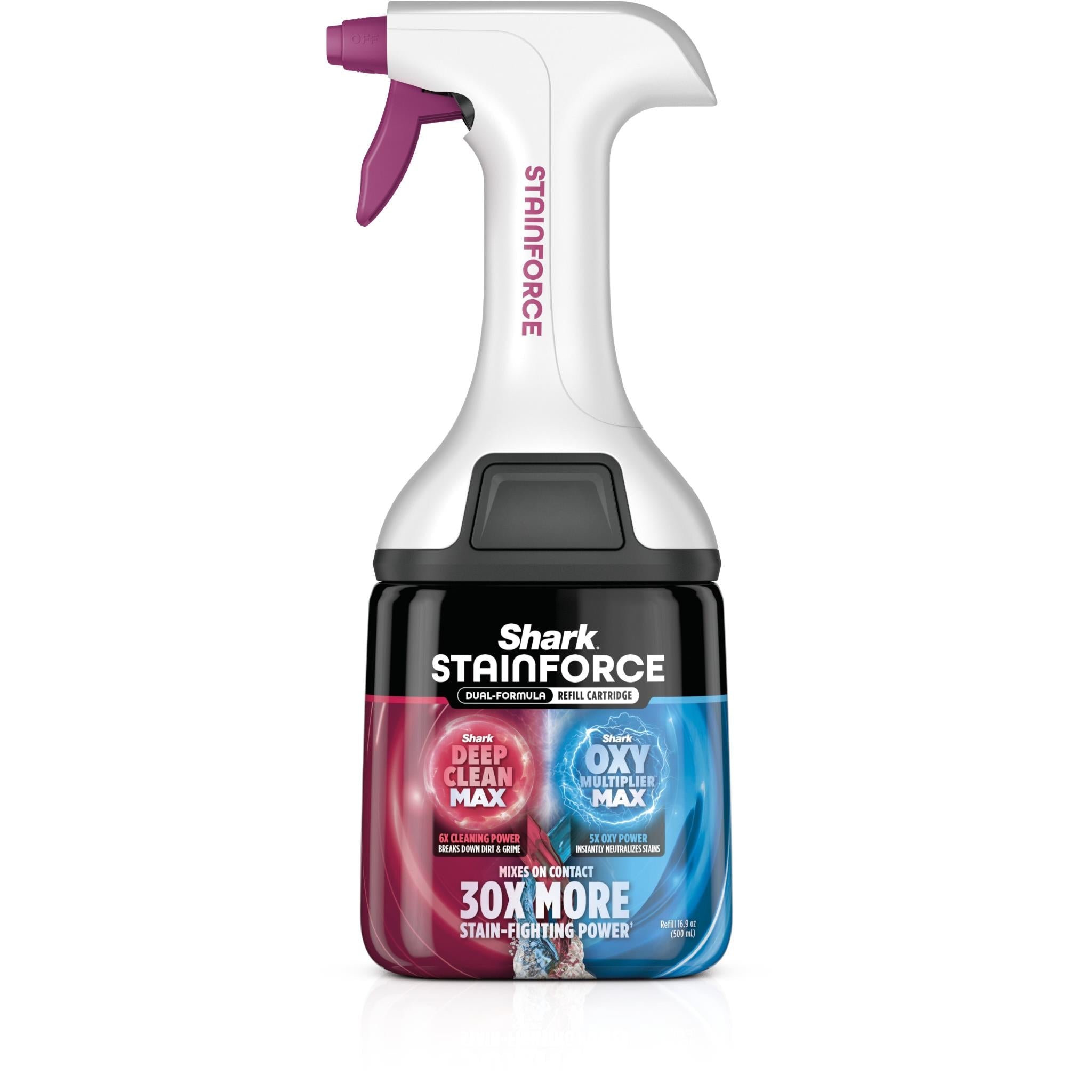 Shark StainForce dual-formula spray head and cartridge bottle