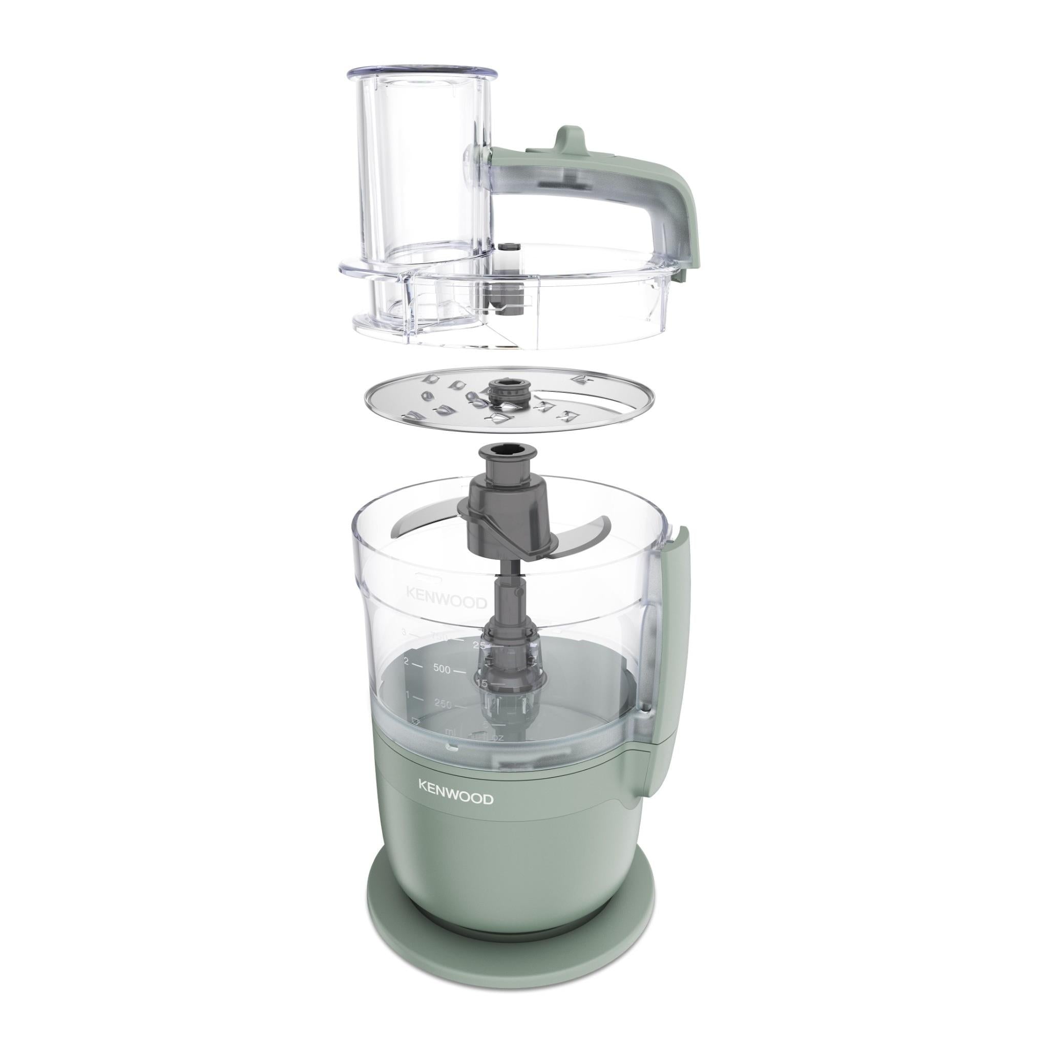 Kenwood MultiPro Go food processor with clear bowl and metal slicing disc