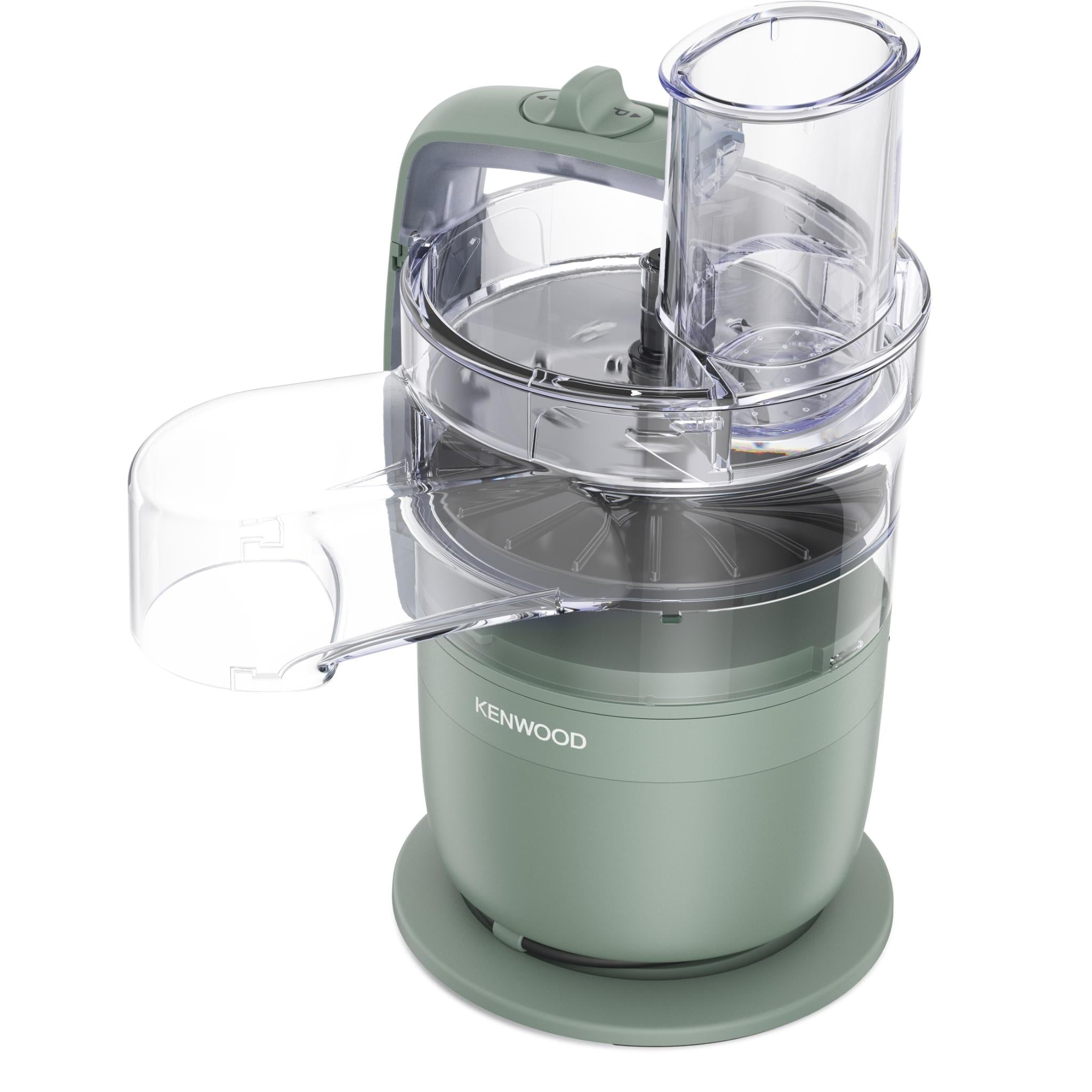Kenwood MultiPro Go food processor base with stacked clear blender lid and jug