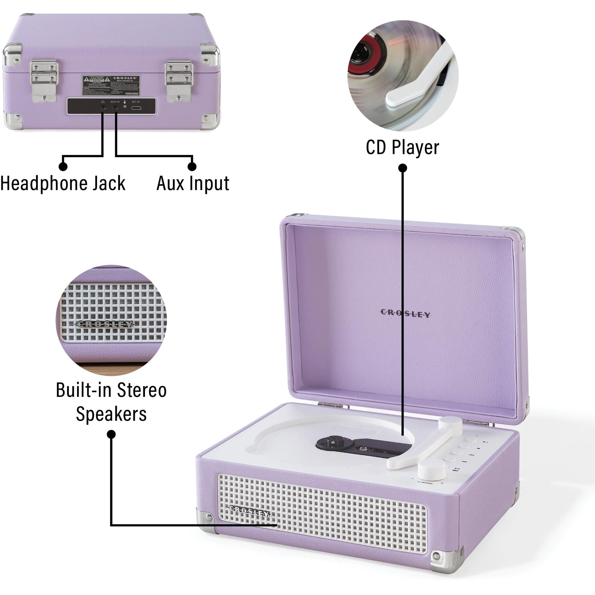 Crosley Cruiser Portable Retro CD Player (Lavender)