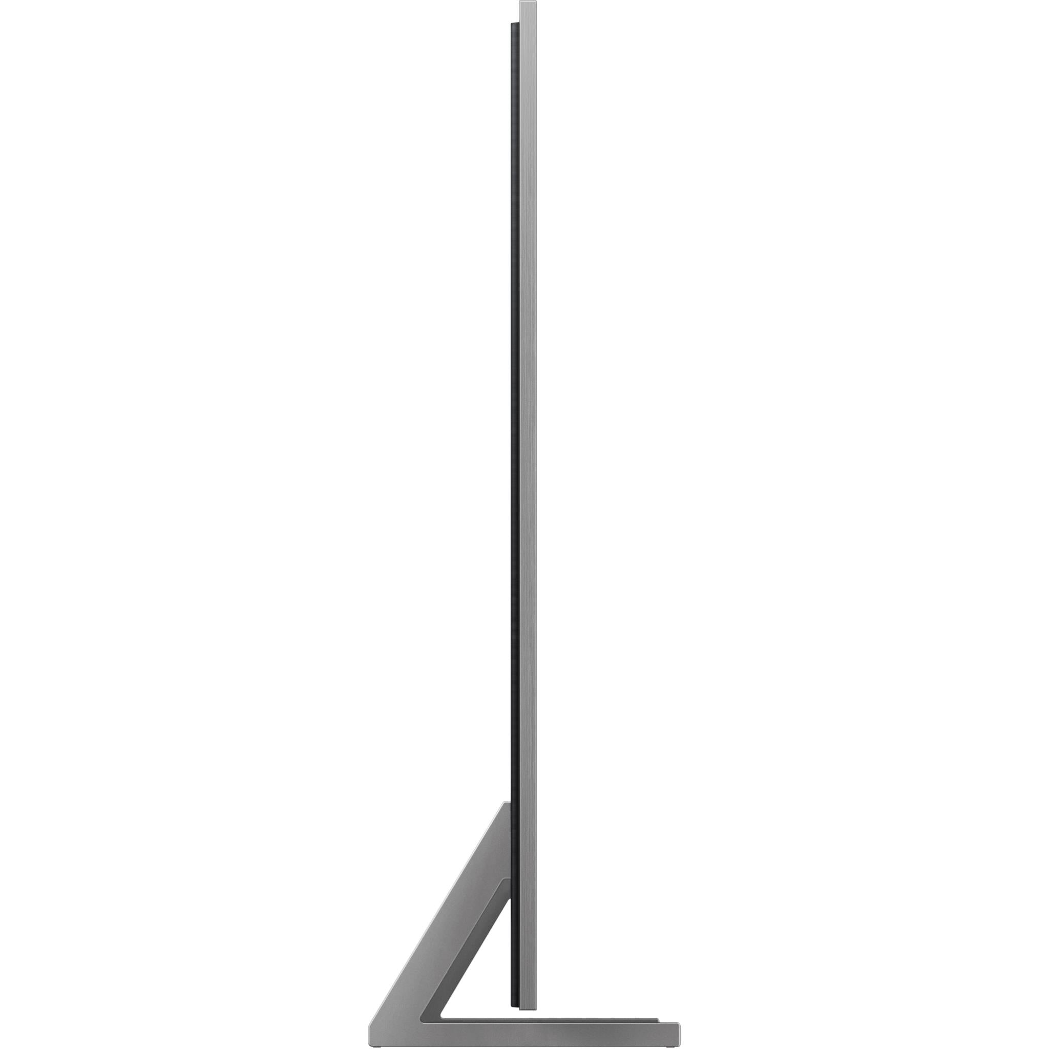 Samsung Micro RGB Smart TV side view with slim stand and dark display edge
