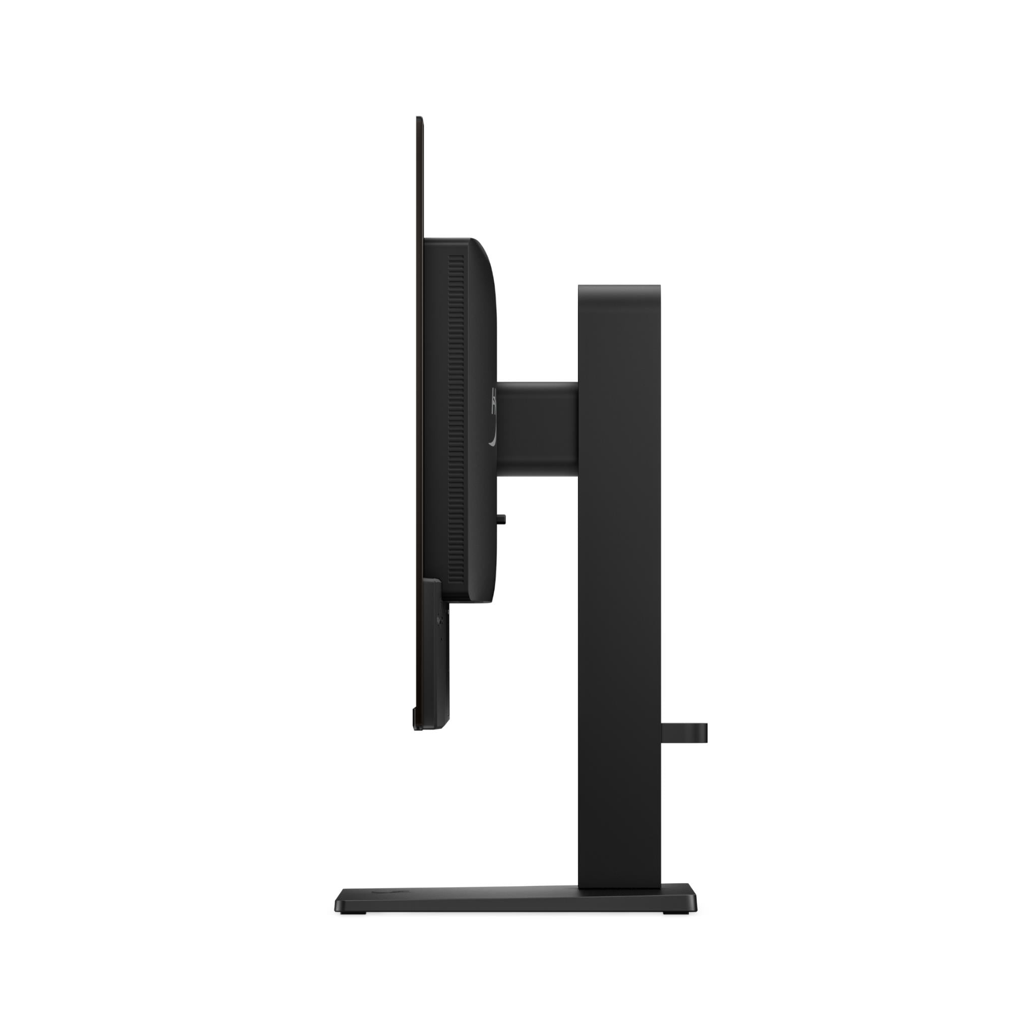 HyperX QD-OLED gaming monitor side profile with slim bezel and pedestal stand