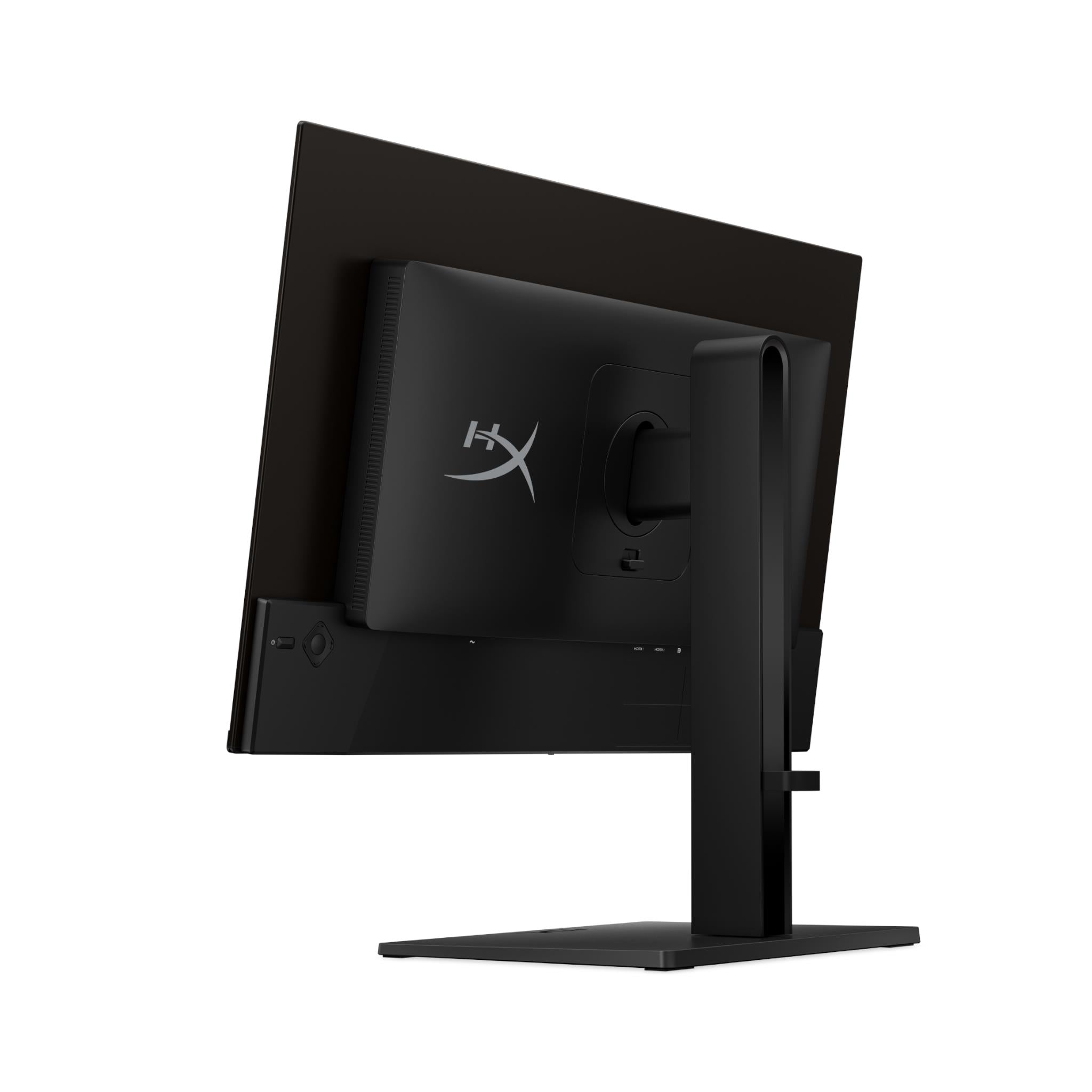 HyperX QD-OLED gaming monitor back view with VESA-style mounting area
