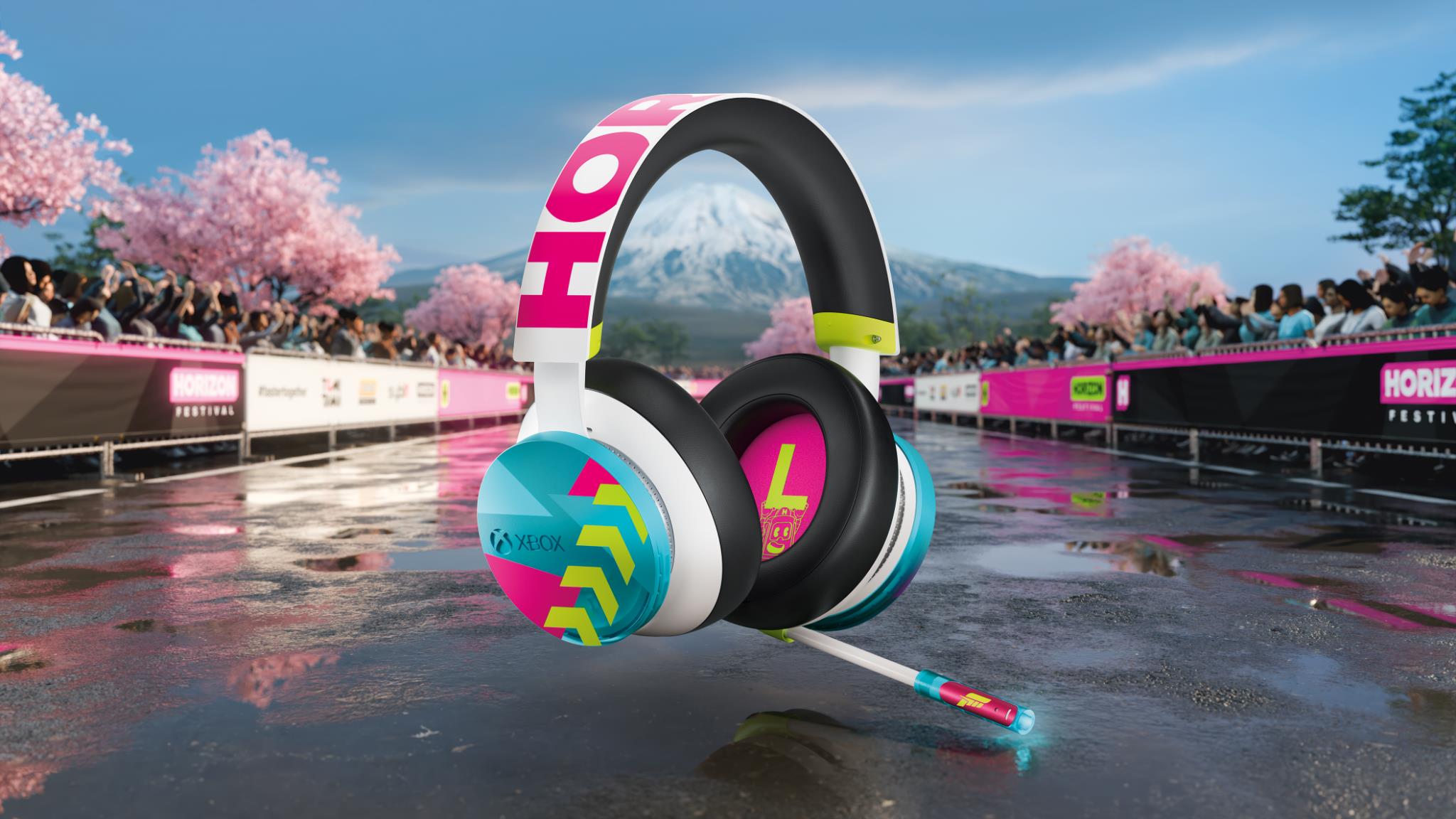 Xbox Wireless Headset Forza Horizon 6 Limited Edition with blue boom mic, image 8 - Gaming Headsets at Tech Supply Shed NZ