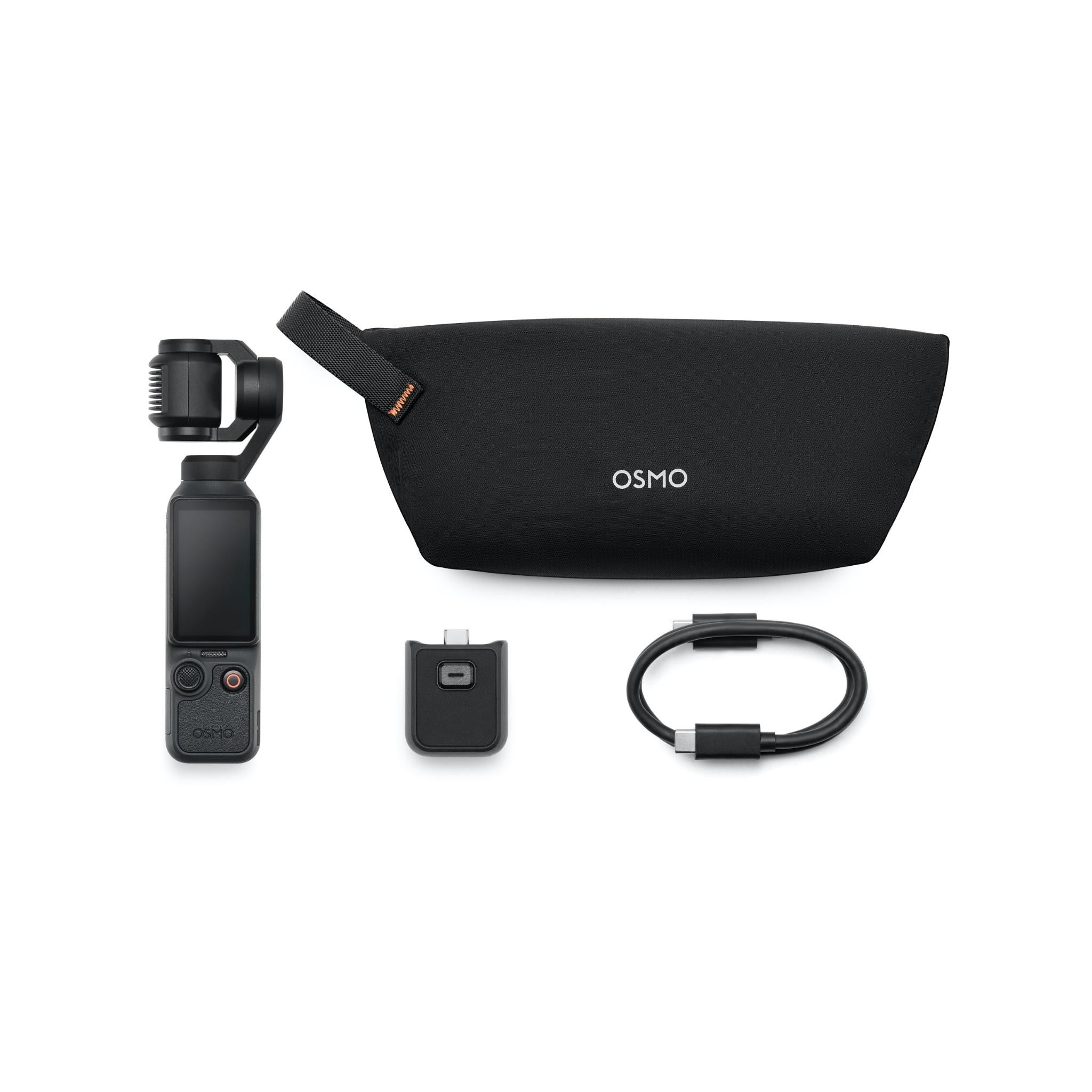 DJI Osmo Pocket 4 gimbal camera kit with pouch, case and cable, black