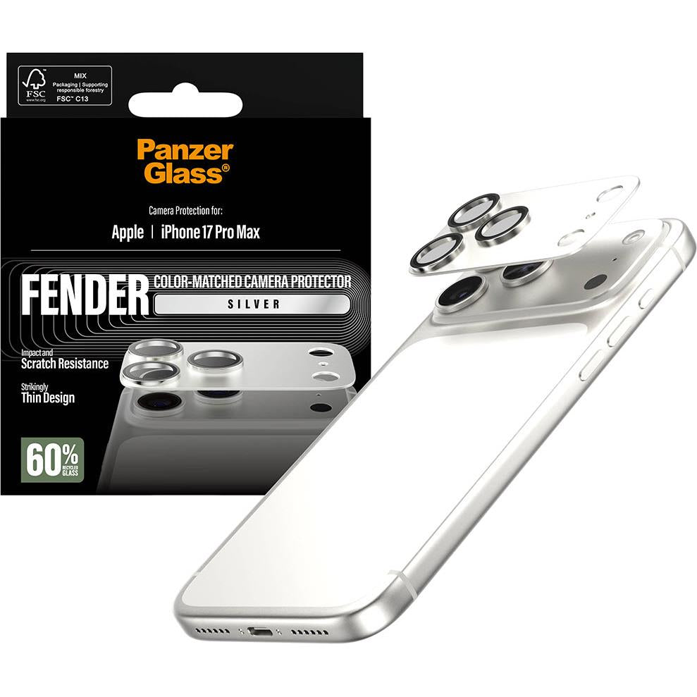 PanzerGlass Fender Camera Lens Protector for iPhone 17 Pro Max (Silver)