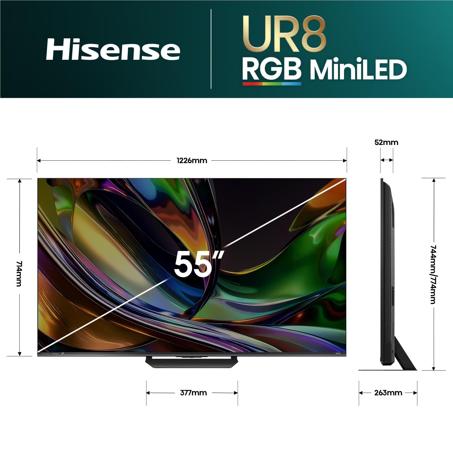 Hisense 55" UR8SNZ ULED 4K UHD RGB Mini-LED Smart TV [2026]