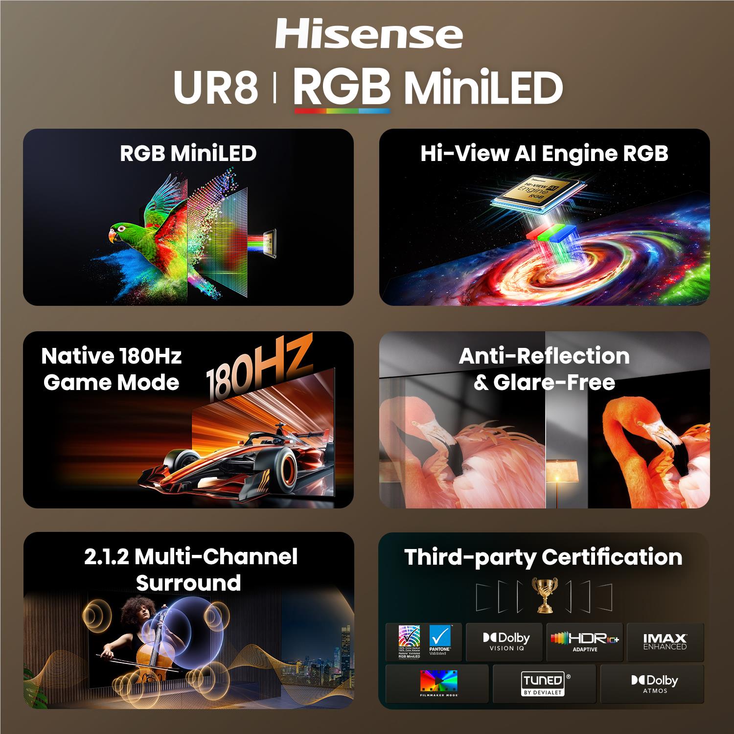 Hisense 75" UR8SNZ ULED 4K UHD RGB Mini-LED Smart TV [2026]