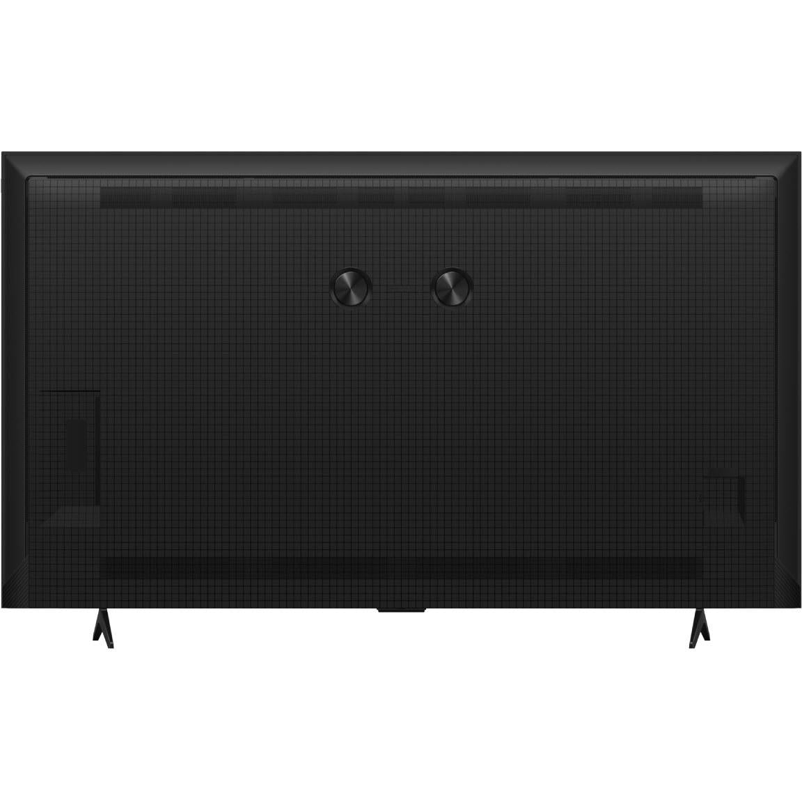 Back panel of QLED 4K TV with two round stand mounts