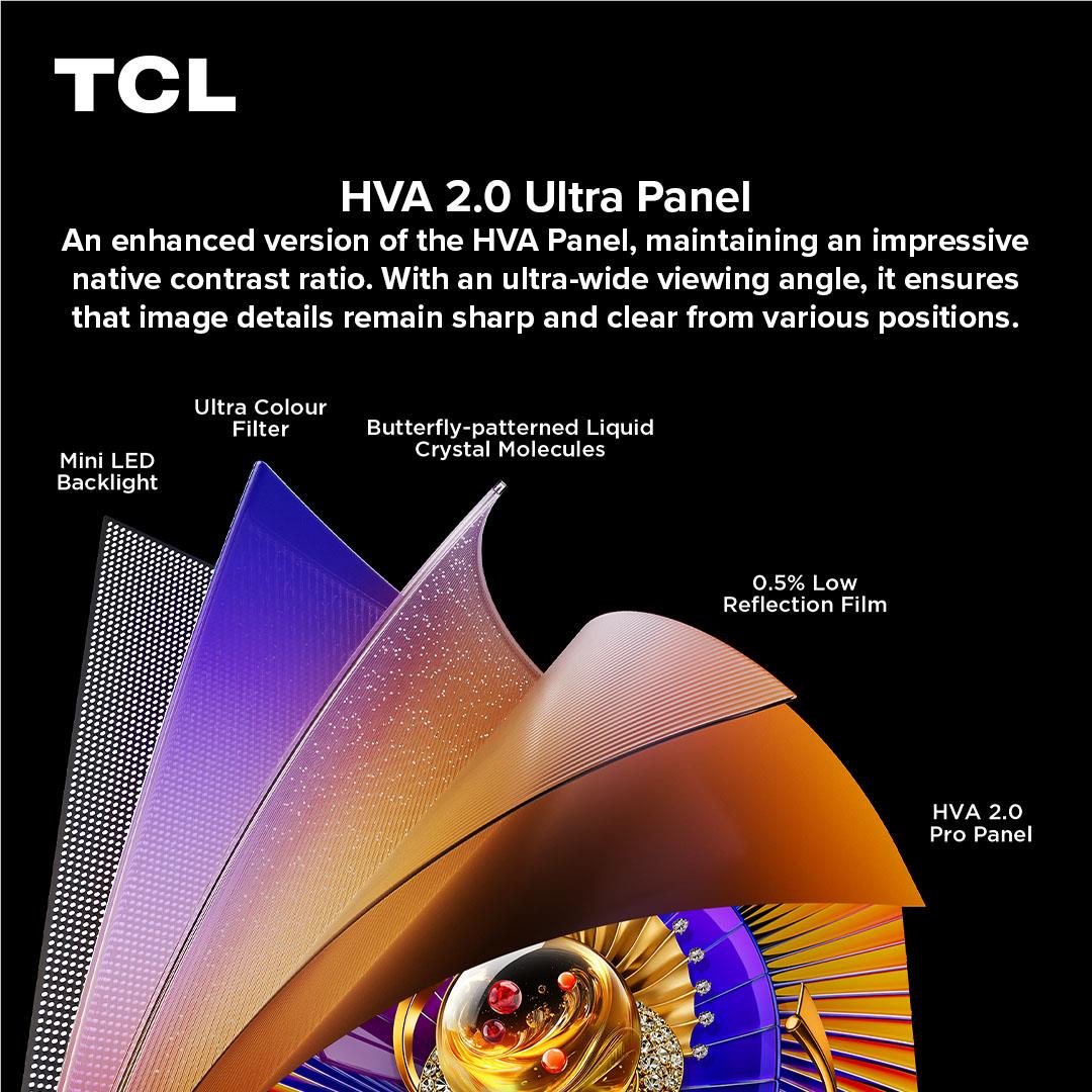 TCL C7L 65 inch SQD-Mini LED 4K Google TV in black, image 5 - Large TVs - 65" to 75" at Tech Supply Shed NZ