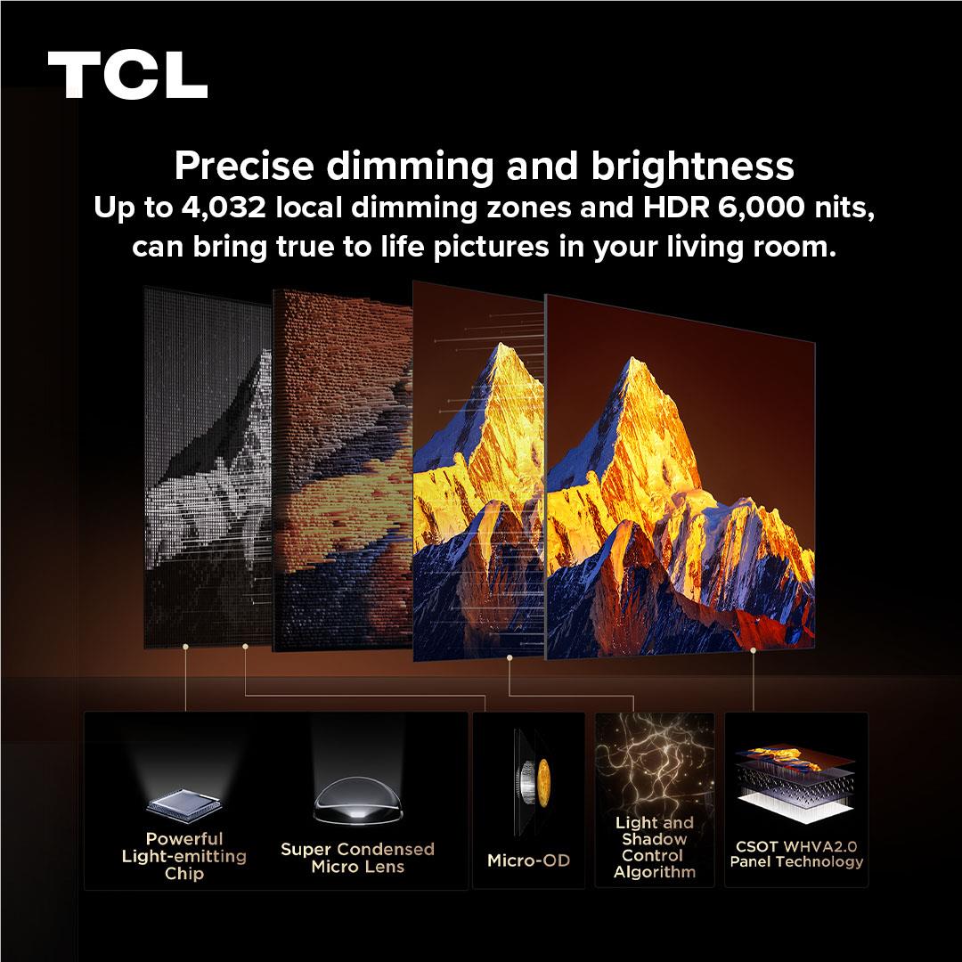 TCL C8L 75 inch Premium SQD-Mini LED 4K UHD TV, black, image 6 - Large TVs - 65" to 75" at Tech Supply Shed NZ