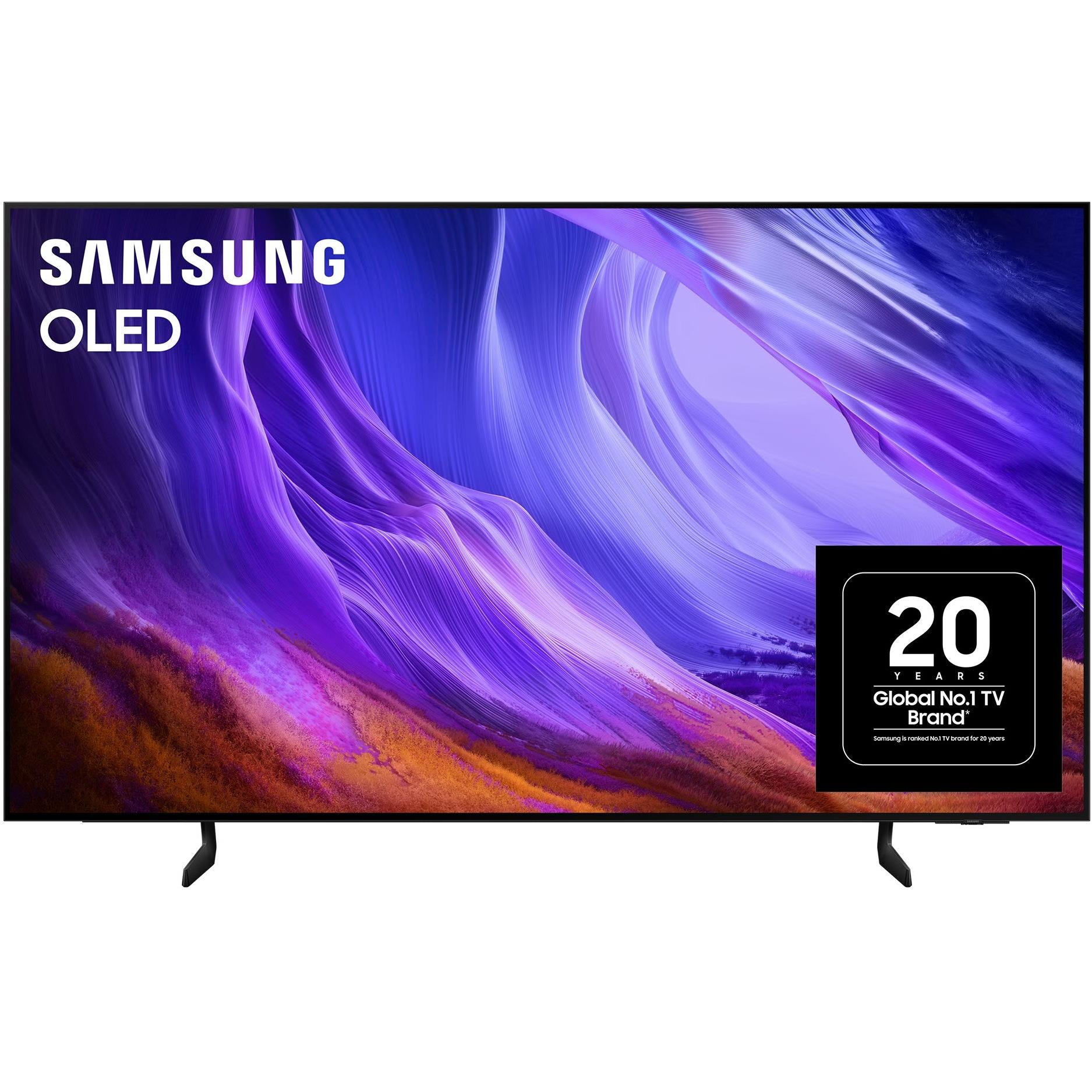 Samsung OLED 65-inch 4K TV with thin bezel and two stand feet