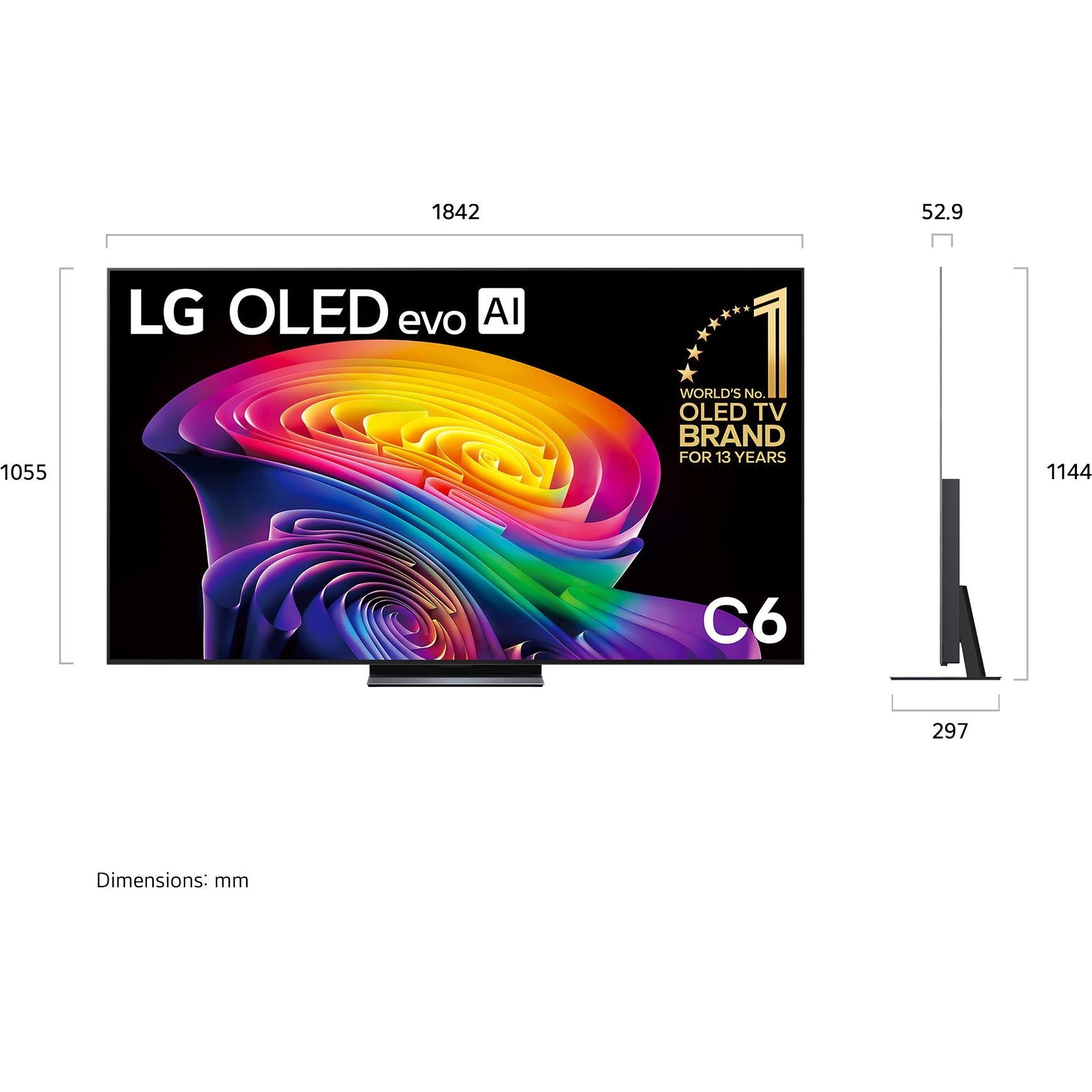 LG OLED evo C6 83 inch AI 4K Smart TV, image 4 - Large TVs - 65" to 75" at Tech Supply Shed NZ