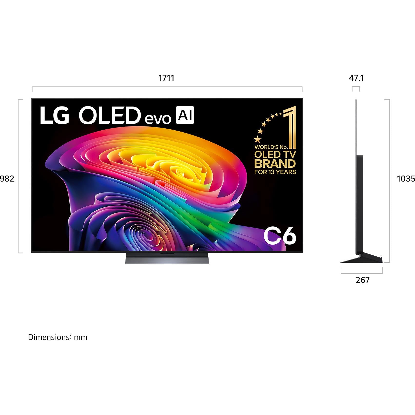 LG OLED evo C6 77 inch AI 4K Smart TV, image 4 - Large TVs - 65" to 75" at Tech Supply Shed NZ