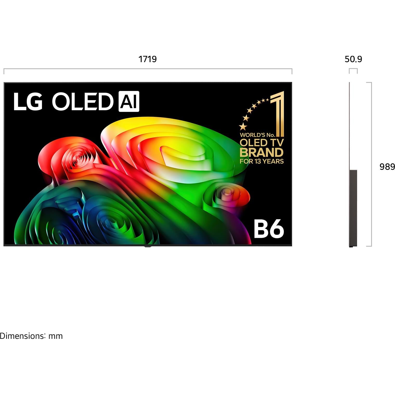 LG OLED B6 77 inch AI 4K Smart TV, image 4 - Large TVs - 65" to 75" at Tech Supply Shed NZ