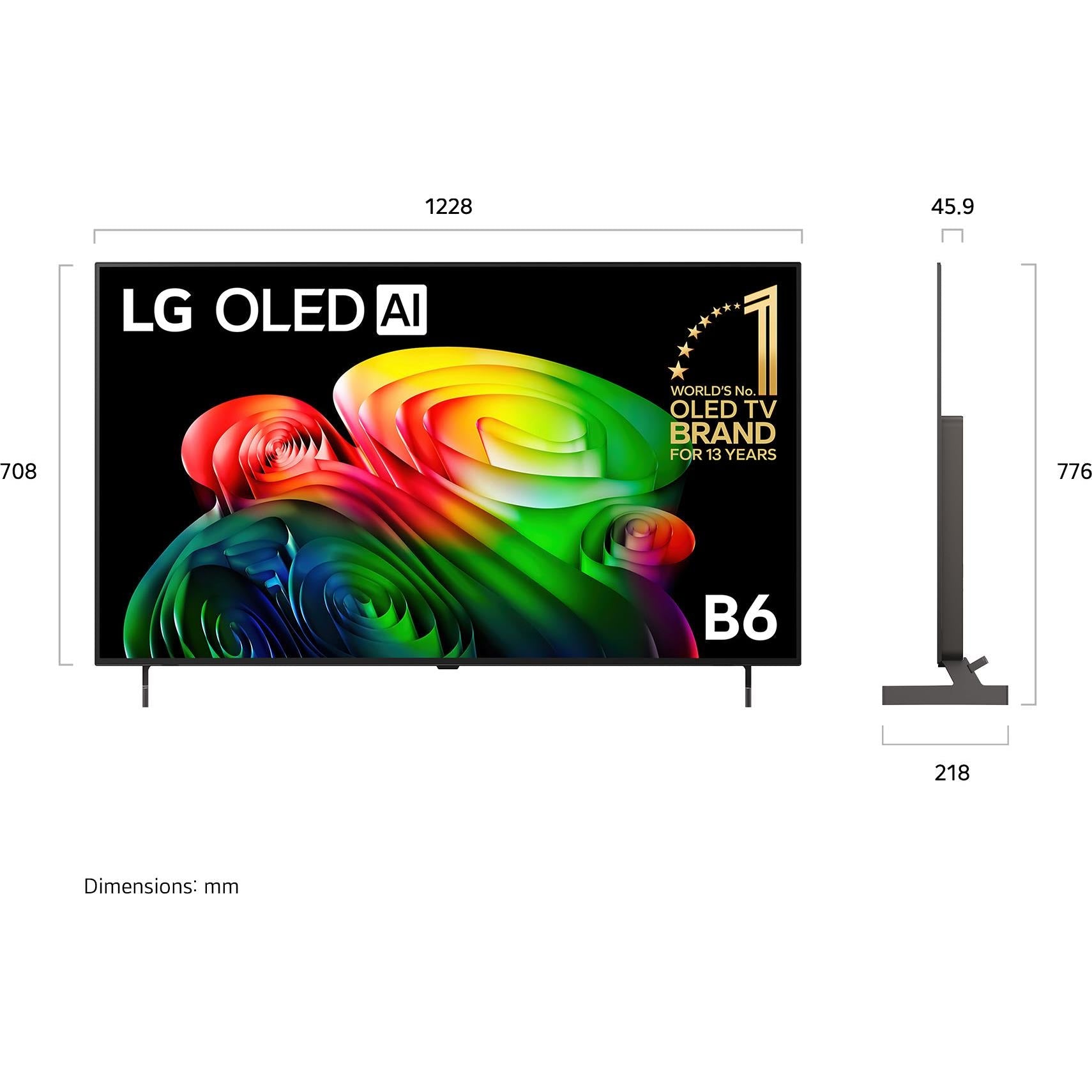 LG OLED AI B6 55 inch 4K smart TV, image 4 - Mid-Size TVs - 43" to 55" at Tech Supply Shed NZ