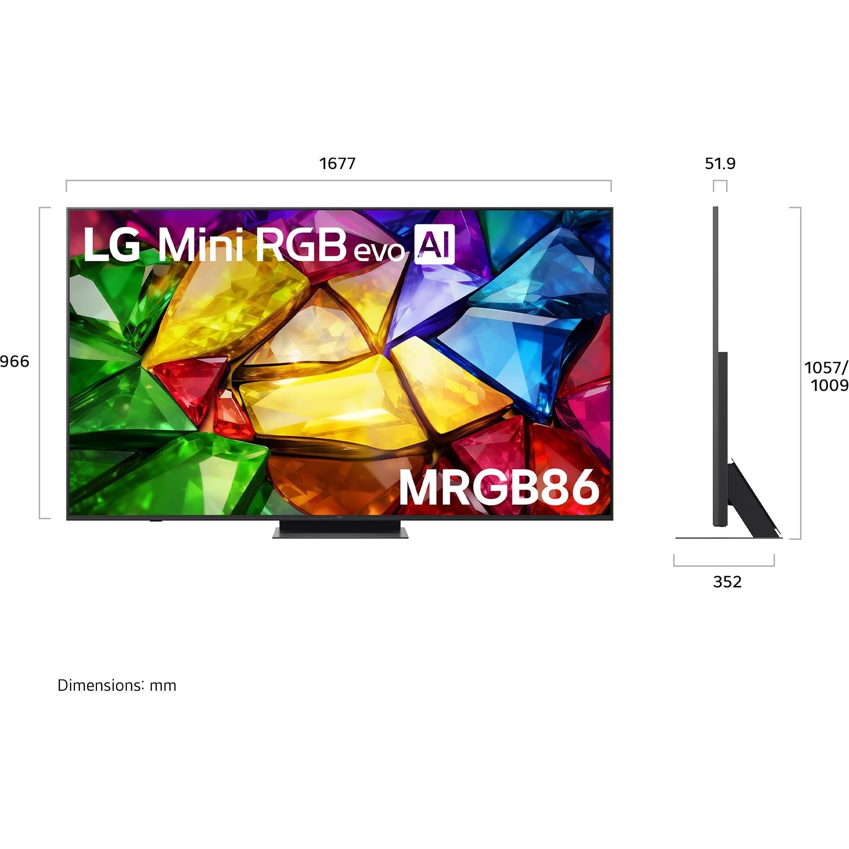 LG MRGB86 75 inch Mini RGB evo 4K Smart TV, image 4 - Large TVs - 65" to 75" at Tech Supply Shed NZ