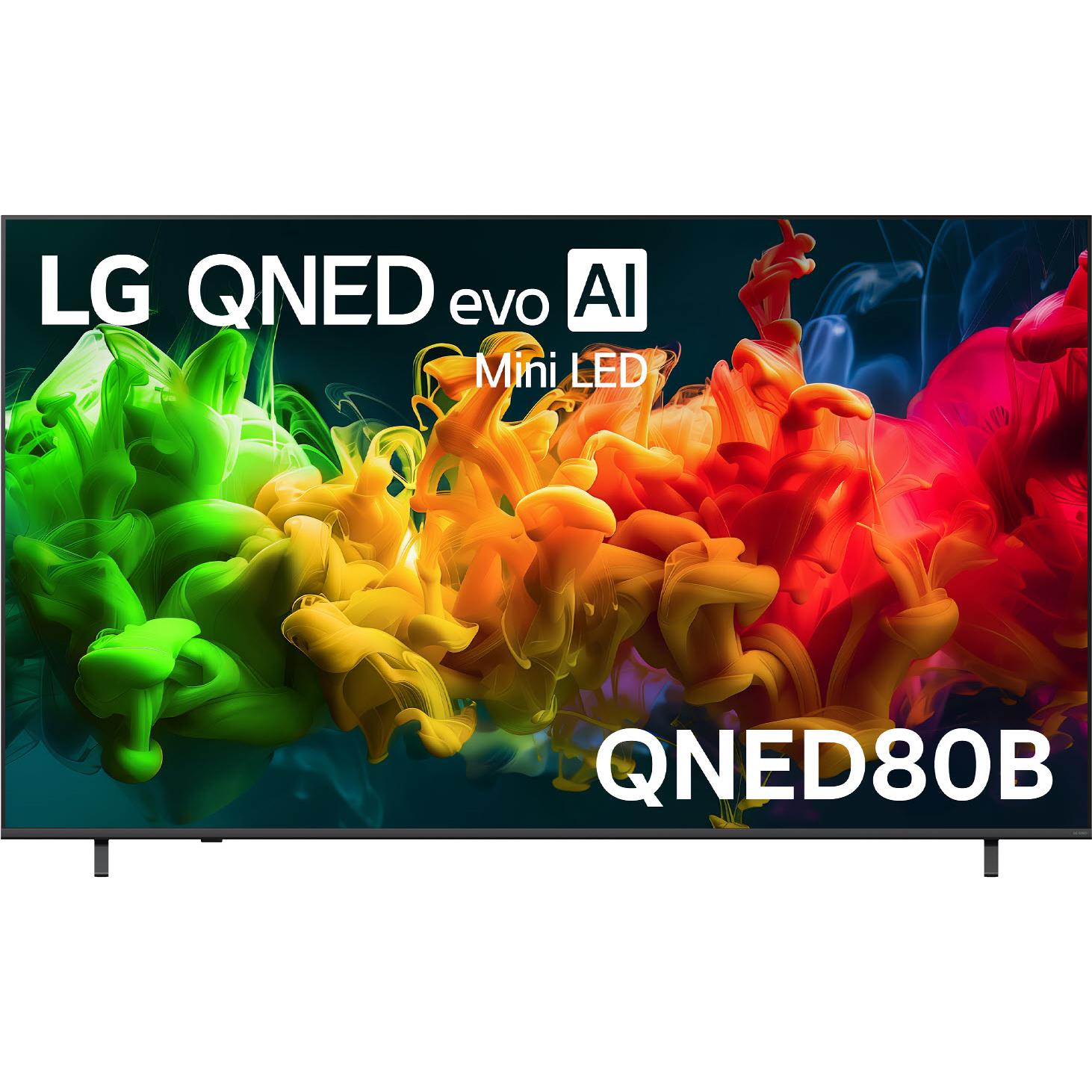 Mini-LED 4K smart TV with colorful abstract screen and on-screen branding