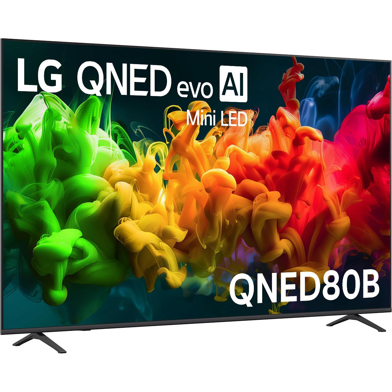 Mini-LED 4K smart TV front view with vivid multi-color splash screen