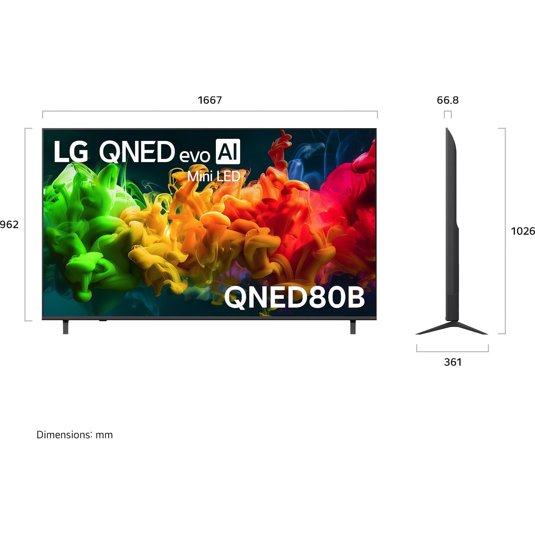 LG QNED80B 75 inch Mini LED 4K Smart TV, image 4 - Large TVs - 65" to 75" at Tech Supply Shed NZ