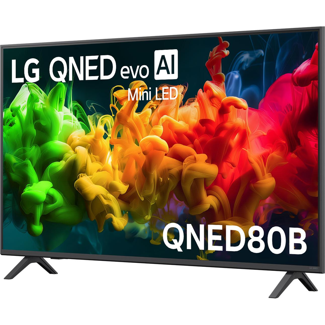 50-inch LG mini LED smart TV with black bezel and curved flame display screen