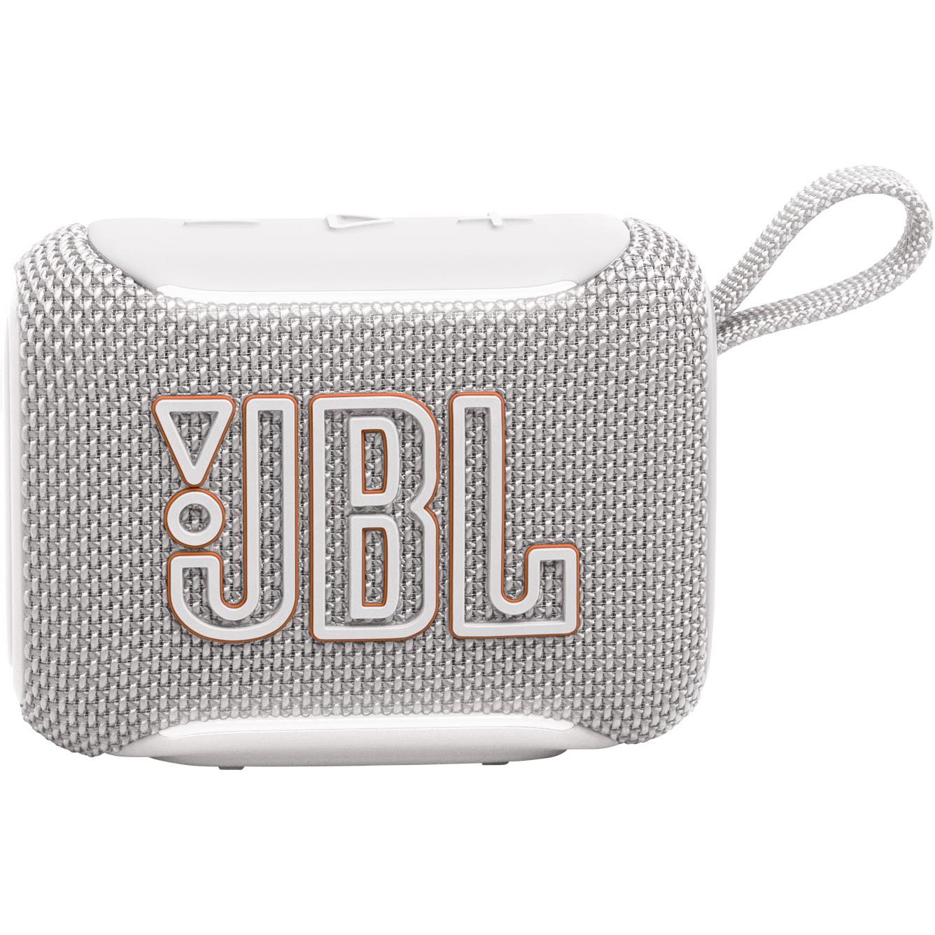 JBL Go 5 mini Bluetooth speaker in white, image 2 - Portable Speakers at Tech Supply Shed NZ