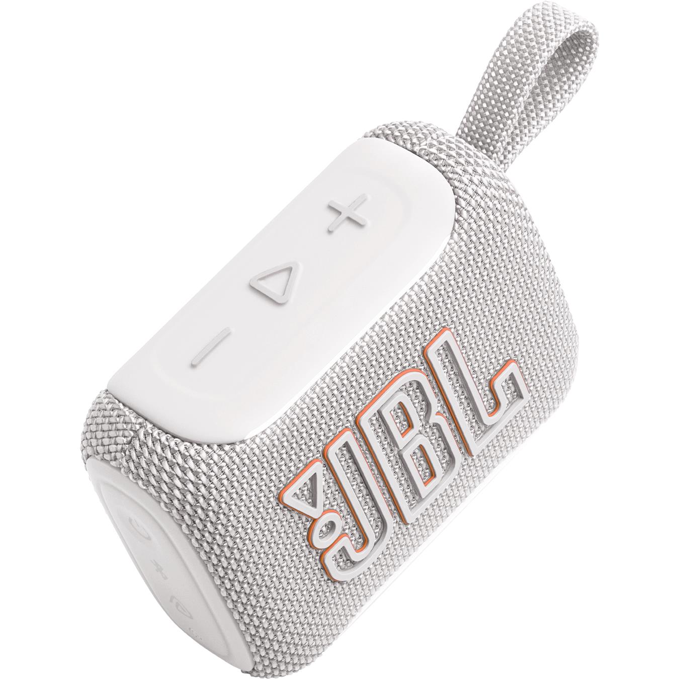JBL Go 5 mini Bluetooth speaker in white, image 4 - Portable Speakers at Tech Supply Shed NZ