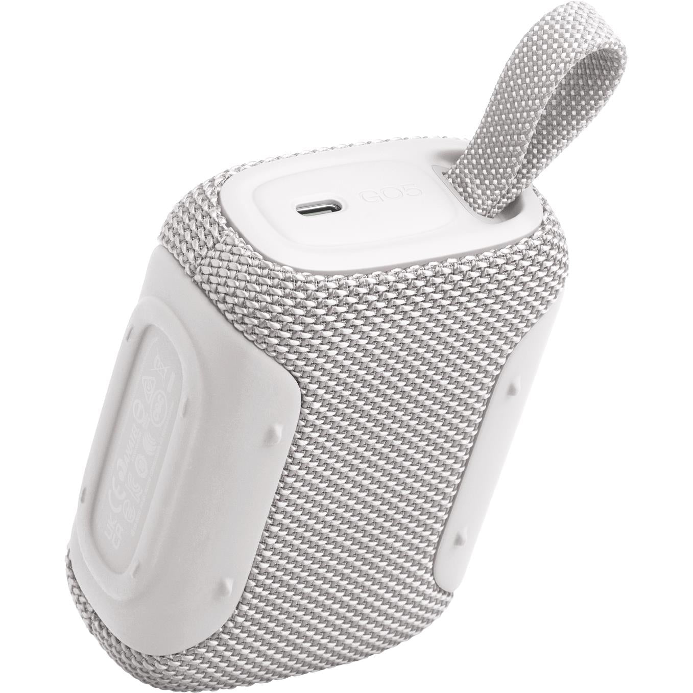 JBL Go 5 mini Bluetooth speaker in white, image 5 - Portable Speakers at Tech Supply Shed NZ