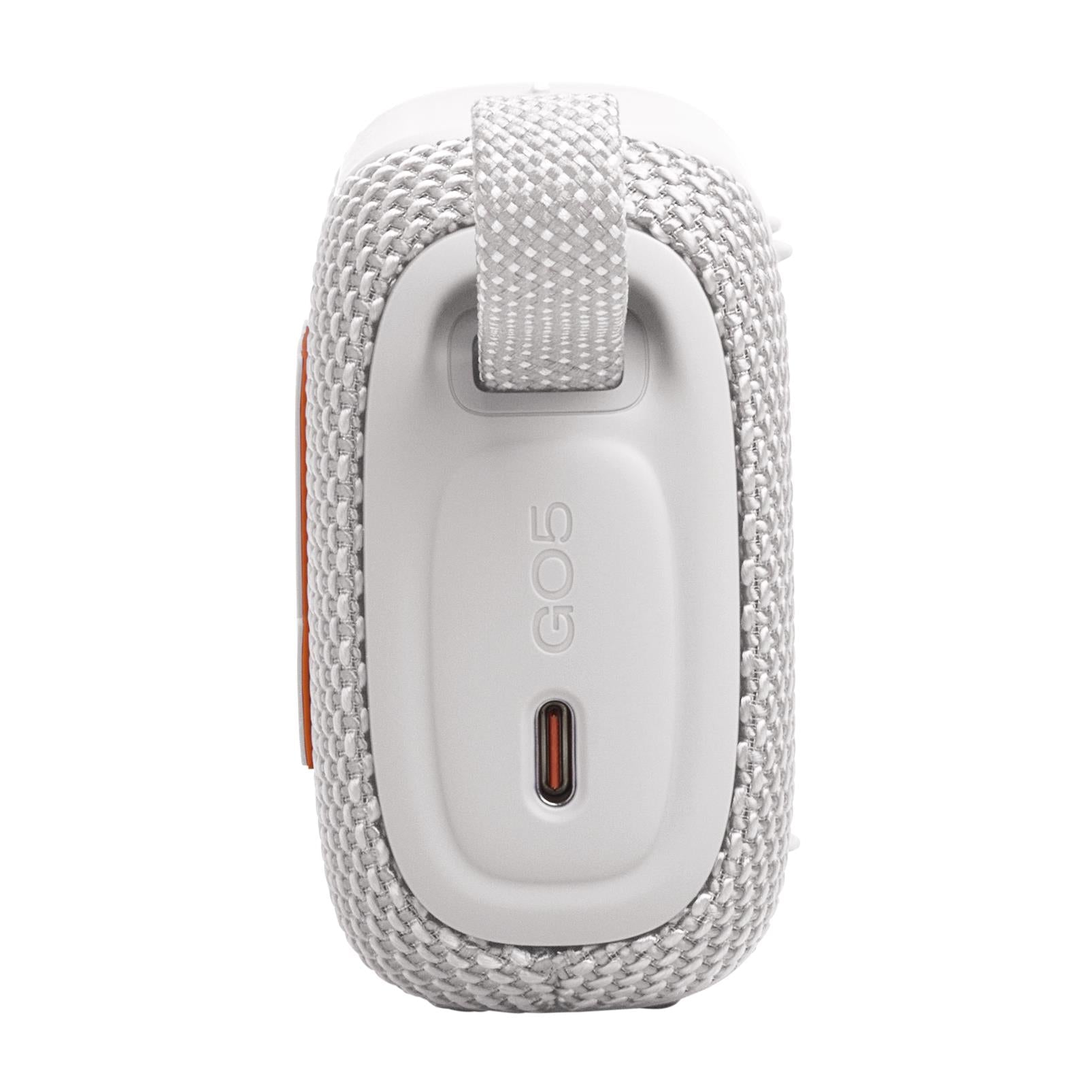 JBL Go 5 mini Bluetooth speaker in white, image 7 - Portable Speakers at Tech Supply Shed NZ