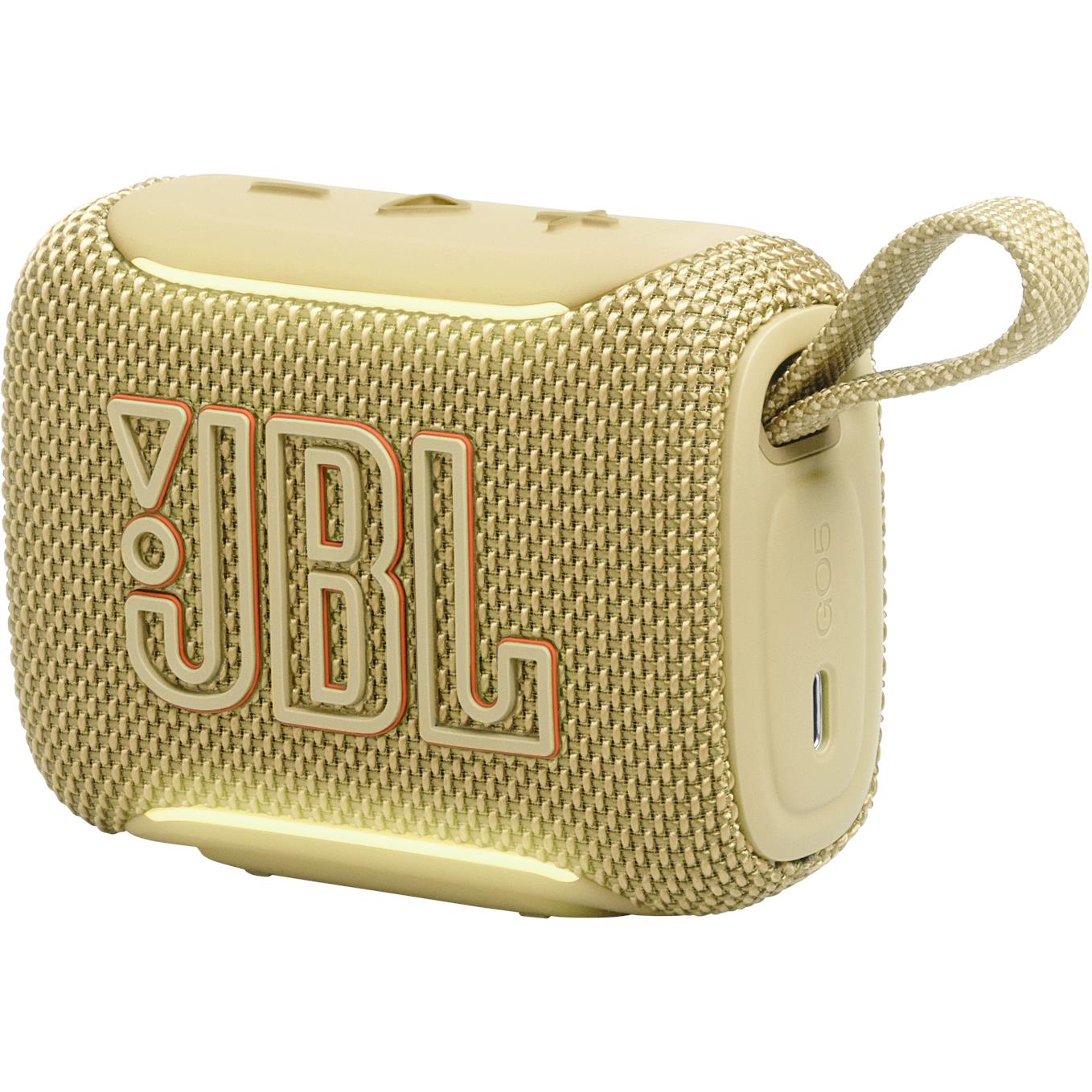 JBL Go 5 mini Bluetooth speaker in yellow, image 3 - Portable Speakers at Tech Supply Shed NZ