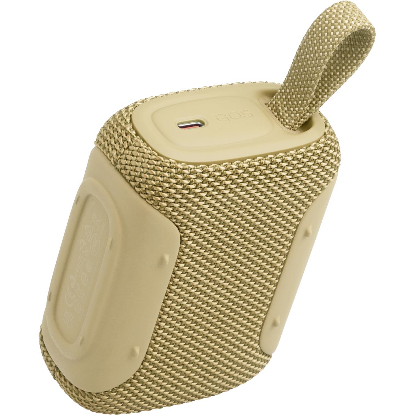 JBL Go 5 mini Bluetooth speaker in yellow, image 5 - Portable Speakers at Tech Supply Shed NZ